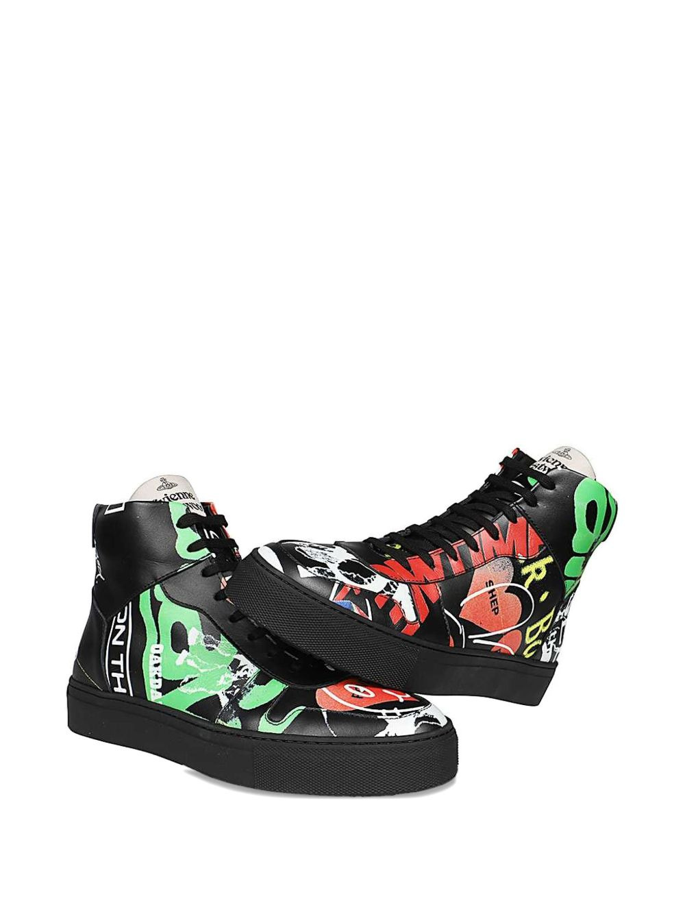 leather high-top sneakers - 2