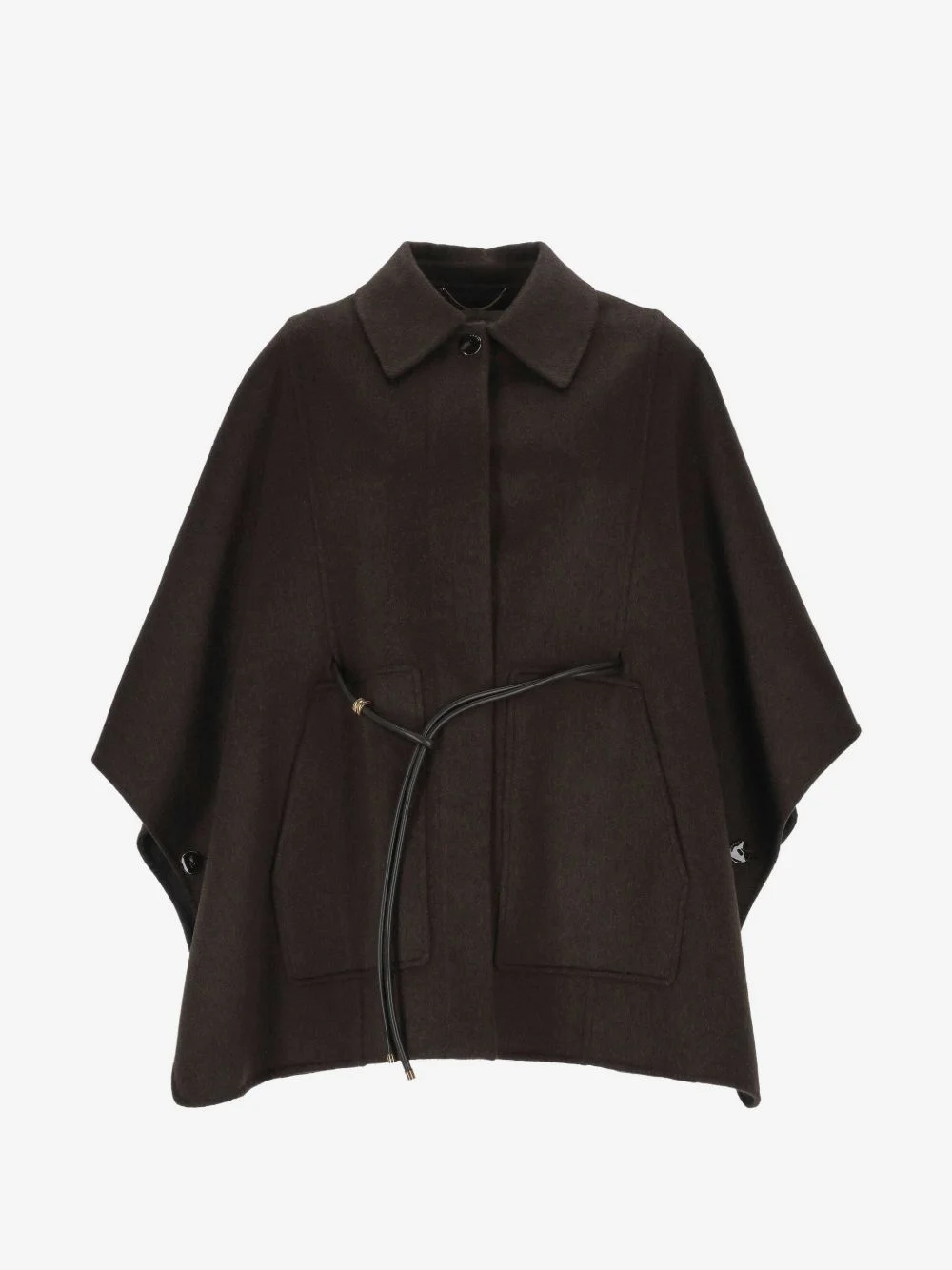 belted cape-style coat - 1