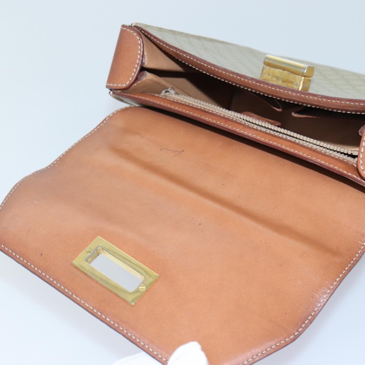 CELINE Macadam Canvas Hand Bag Pvc Leather Beige - 9