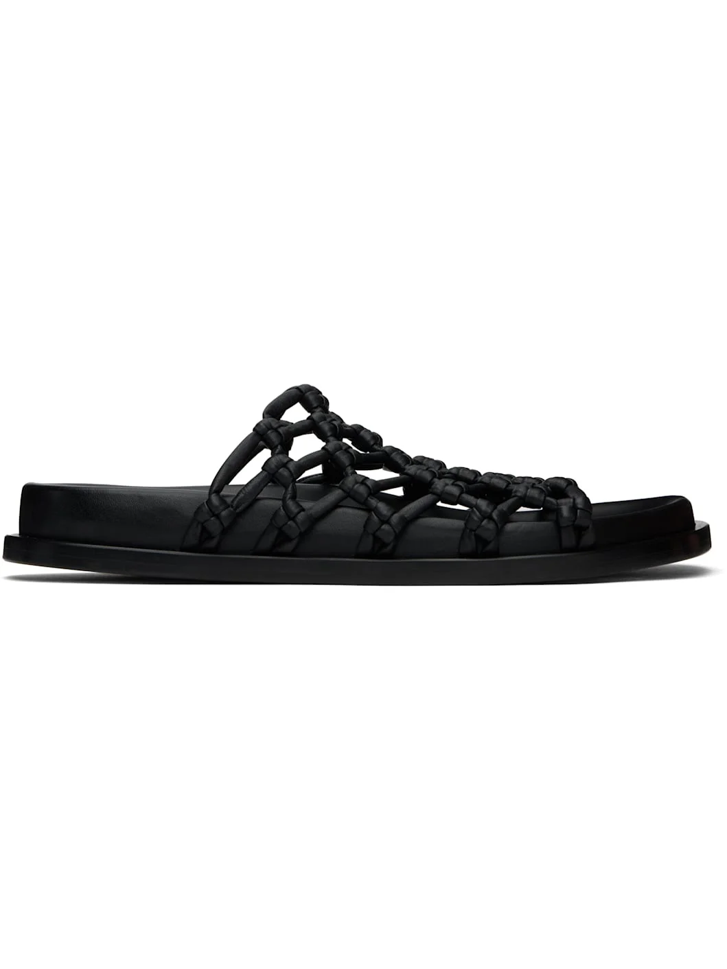 Black Hand-Knotted Sandals - 1