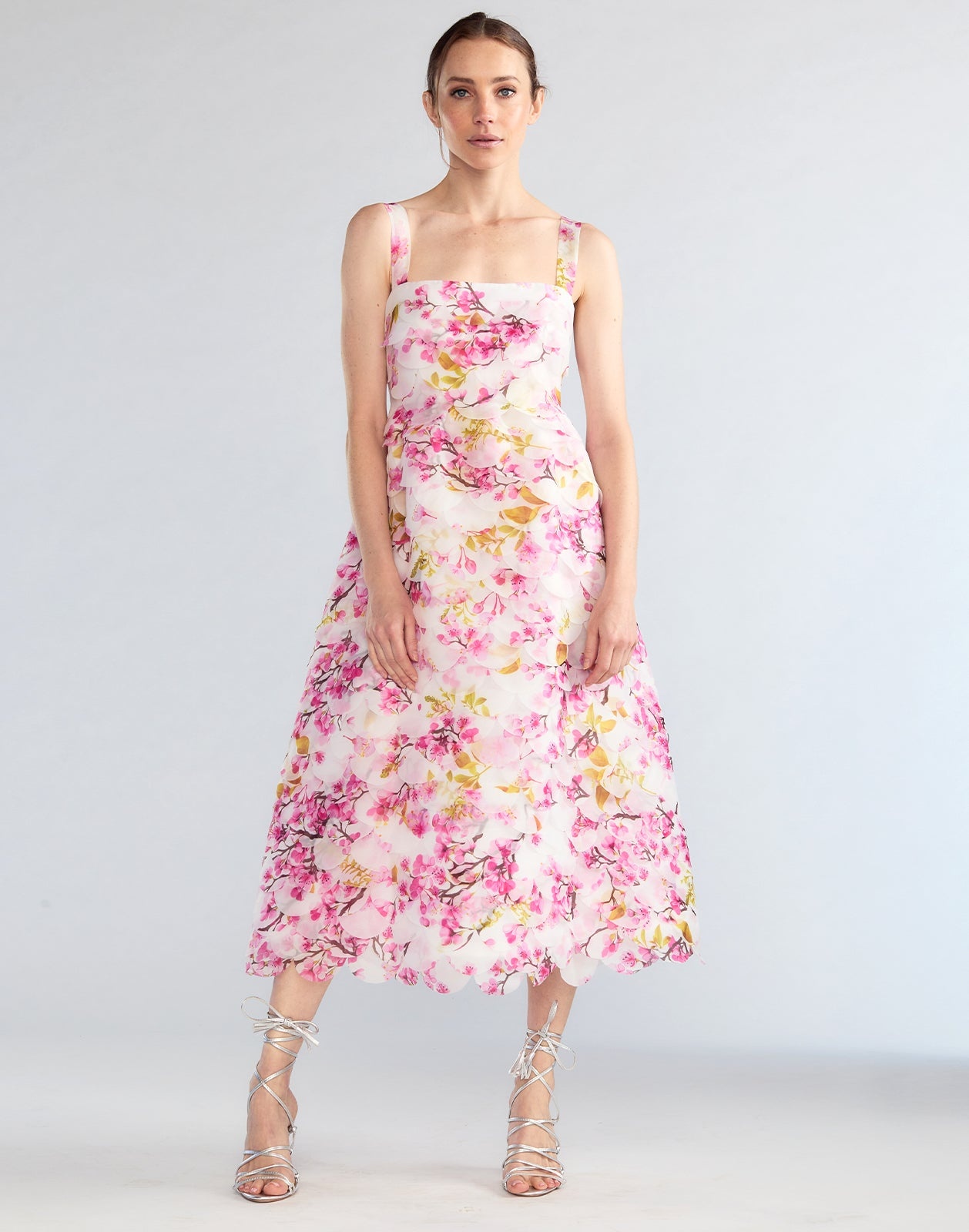 Scalloped Petal Midi Dress - 3