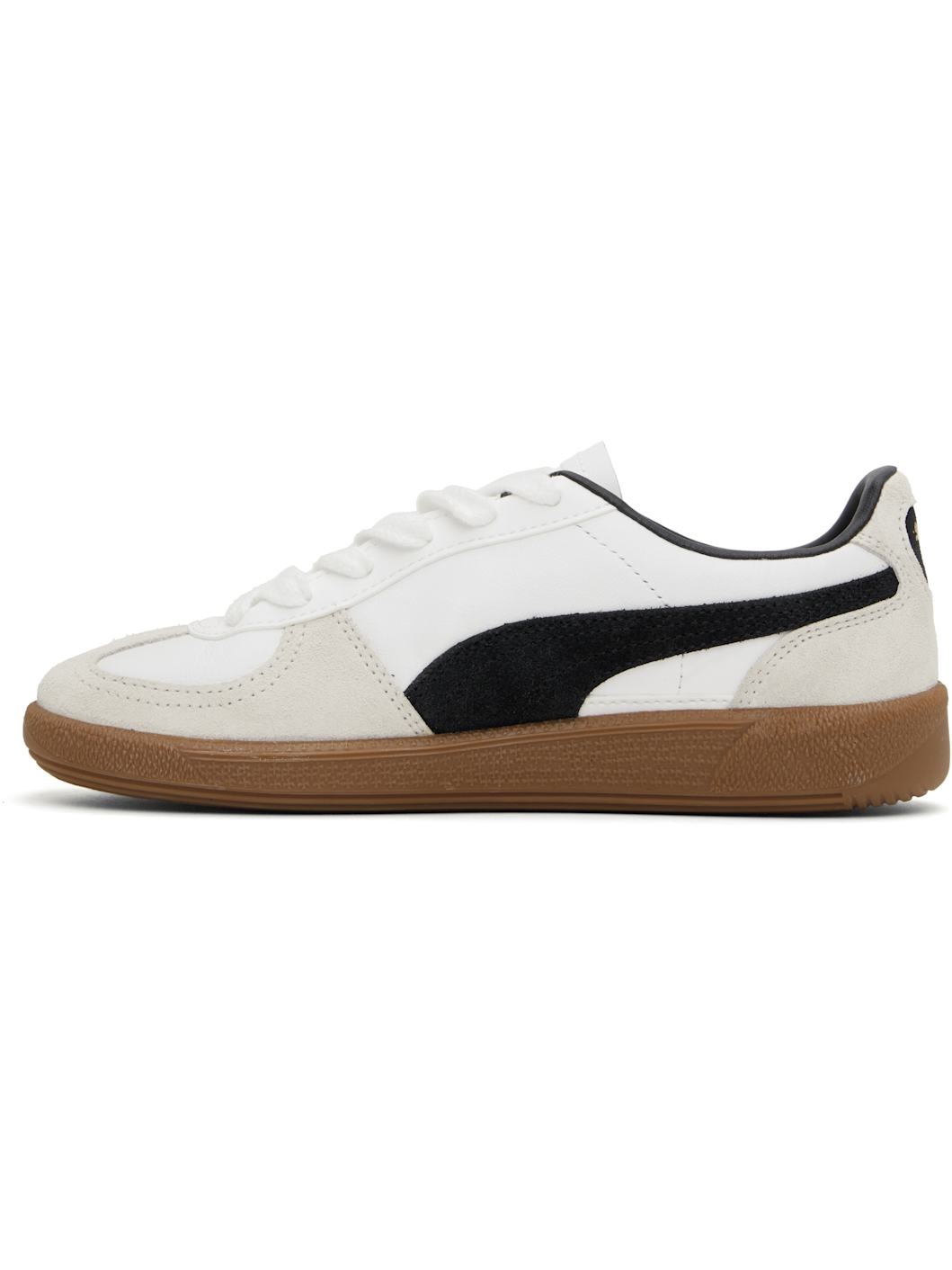 White & Gray Palermo Leather Sneakers - 3