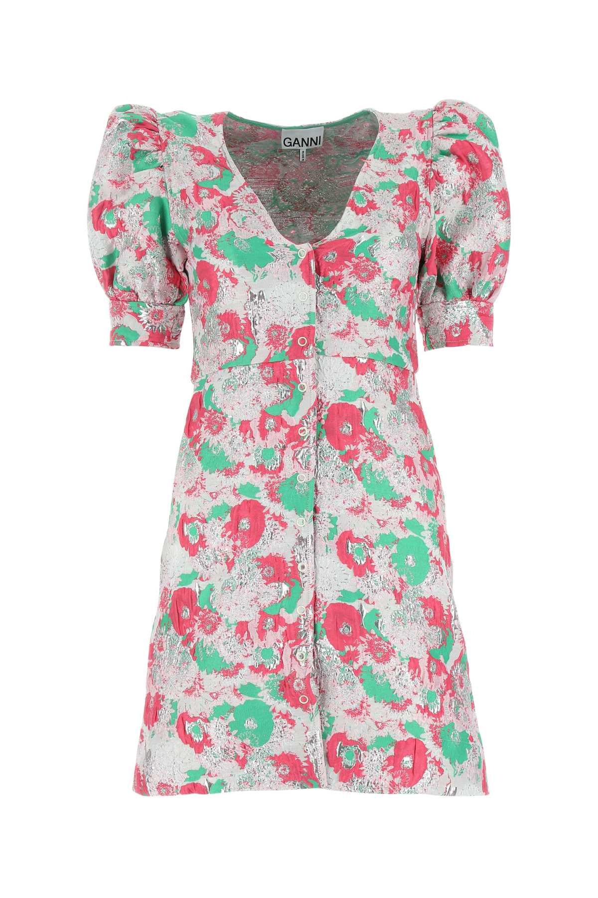 ワンピース Ganni Embroidered polyester blend mini dress (F7640 393) GANNI Ganni Women Embroidered Polyester Blend Mini Dress