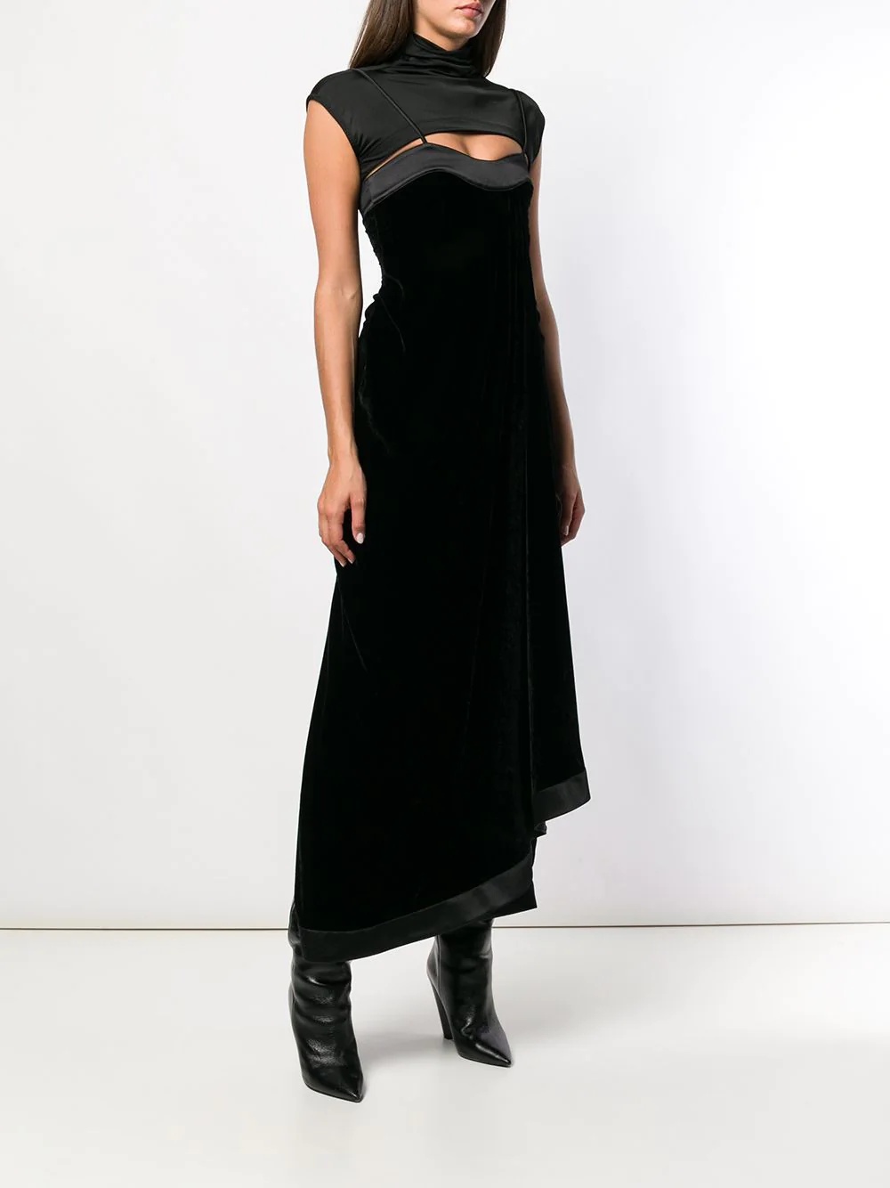 layered velvet dress - 3