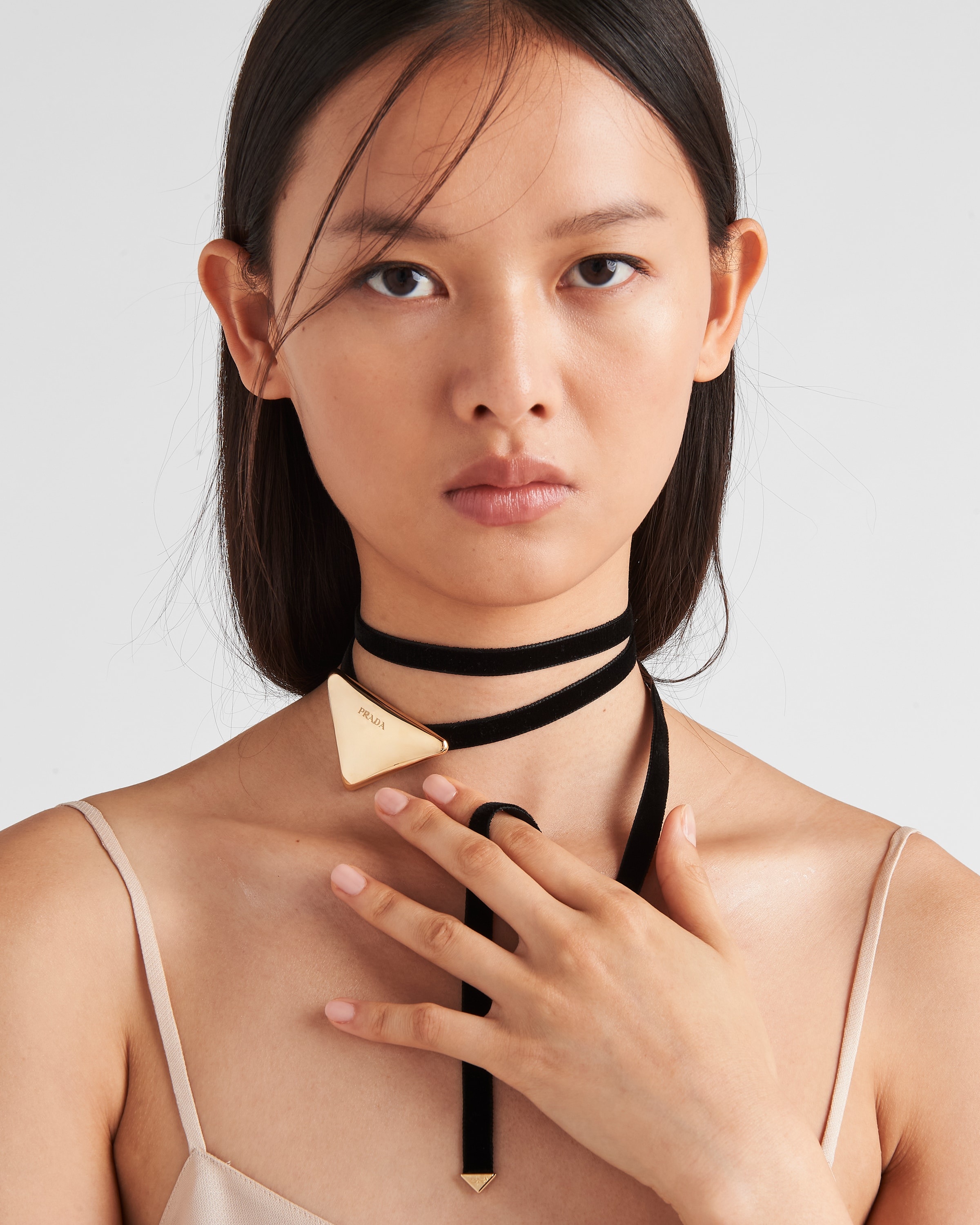 Prada, Jewelry, Prada 9s Logo Plaque Choker Necklace