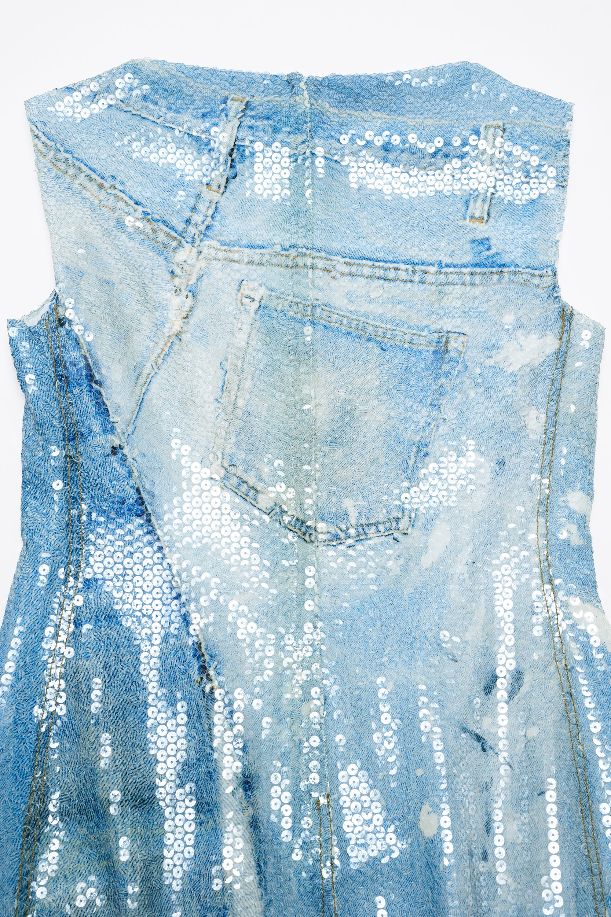 Printed sequin dress - Mid blue - 6