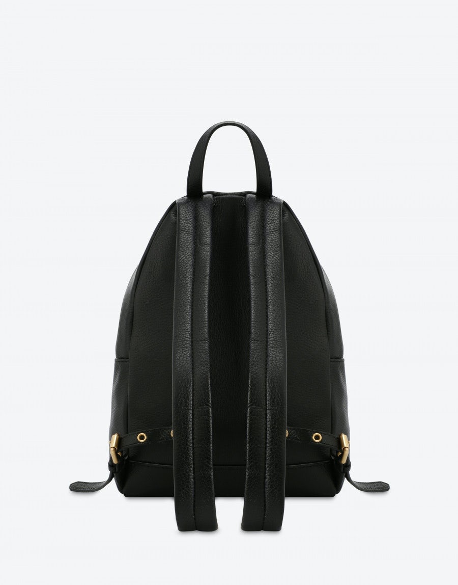 LEATHER BACKPACK WITH LETTERING LOGO - 2