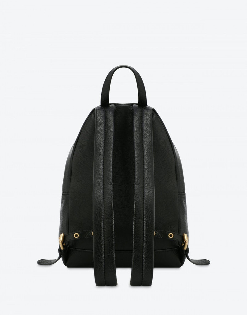 LEATHER BACKPACK WITH LETTERING LOGO 2