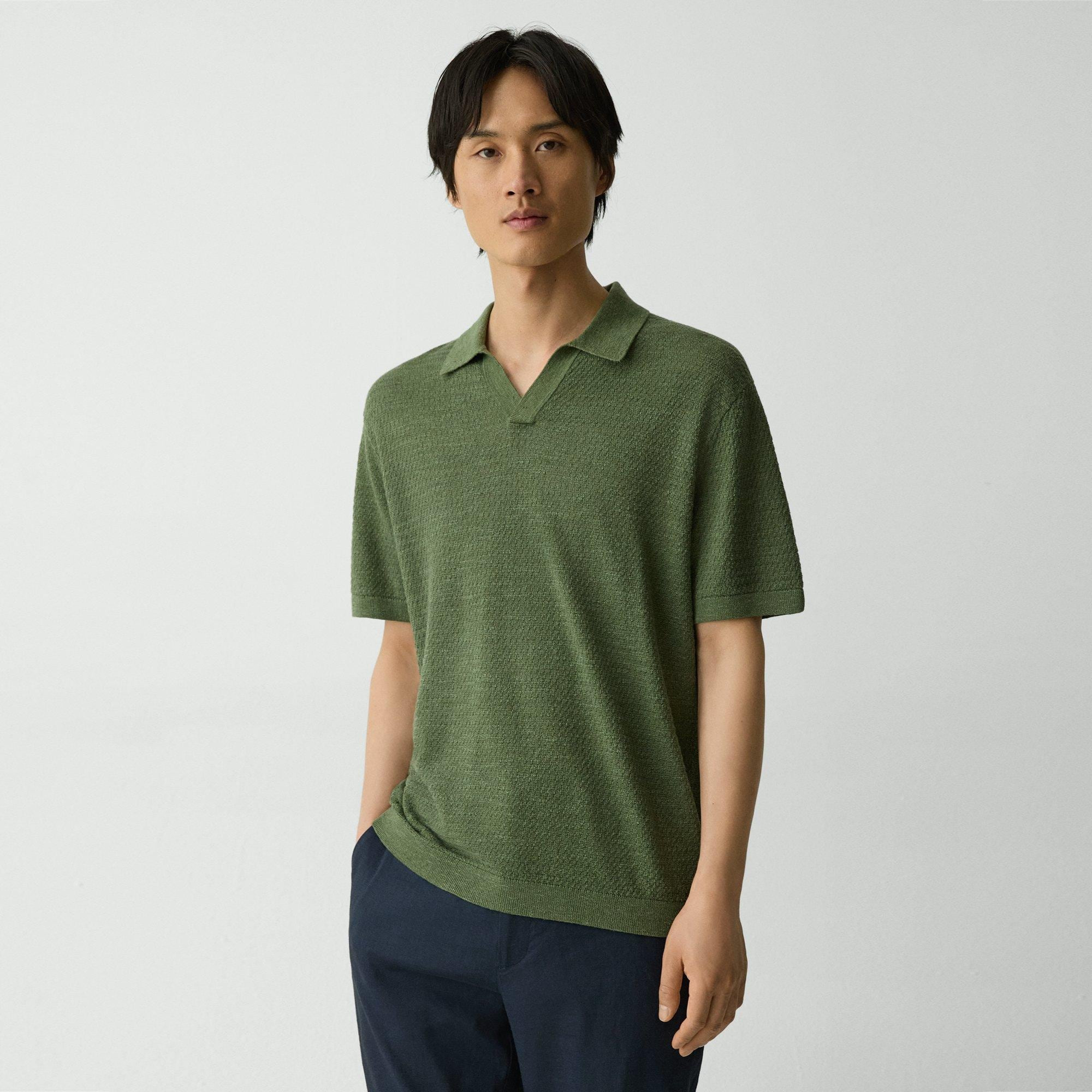 Brenan Polo Shirt in Pacific Linen - 3