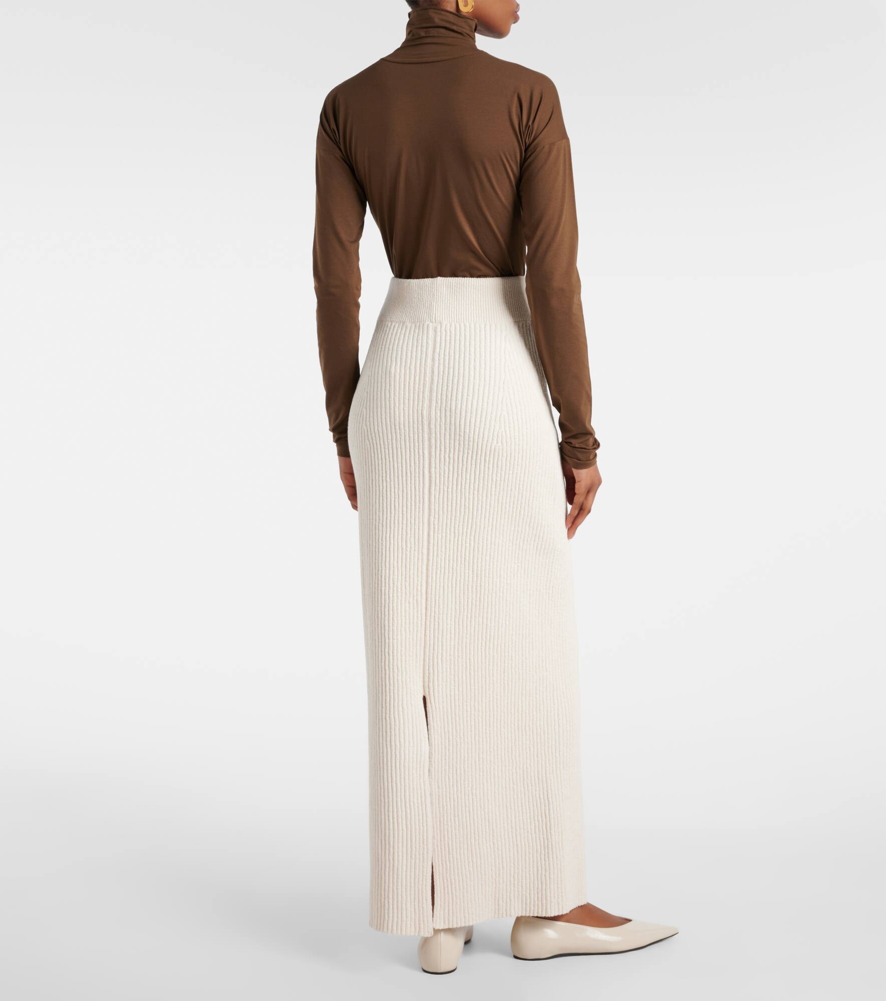 Cotton-blend bouclé maxi skirt - 3