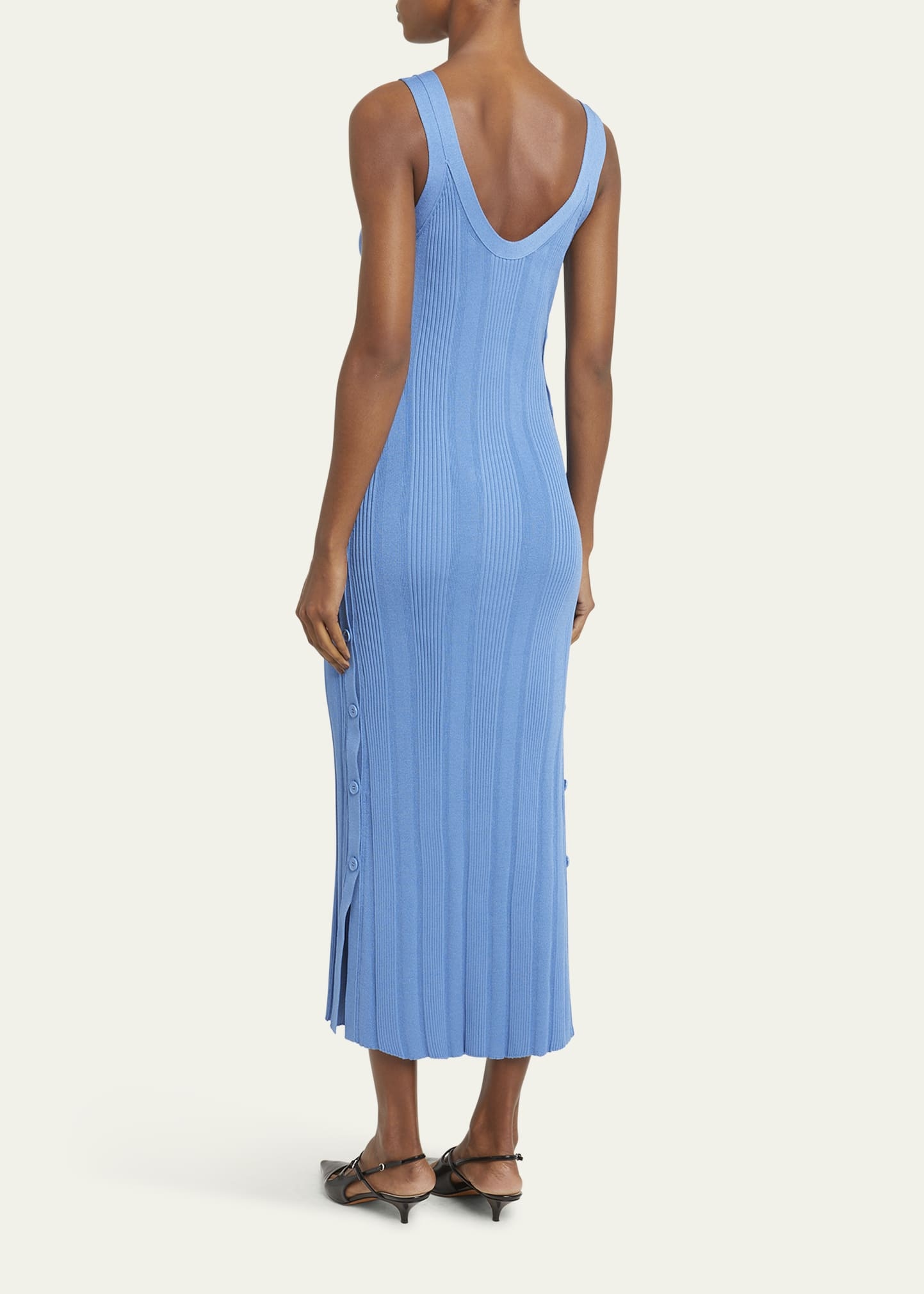 Ellis Buttoned Column Rib Dress - 3