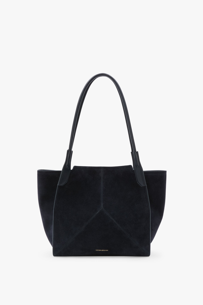 Victoria Tote In Navy Suede 1