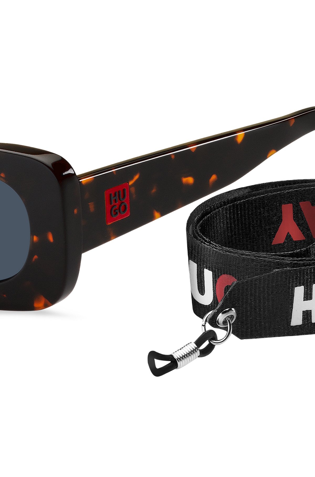 HAVANA-ACETATE SUNGLASSES WITH BRANDED STRAP - 2