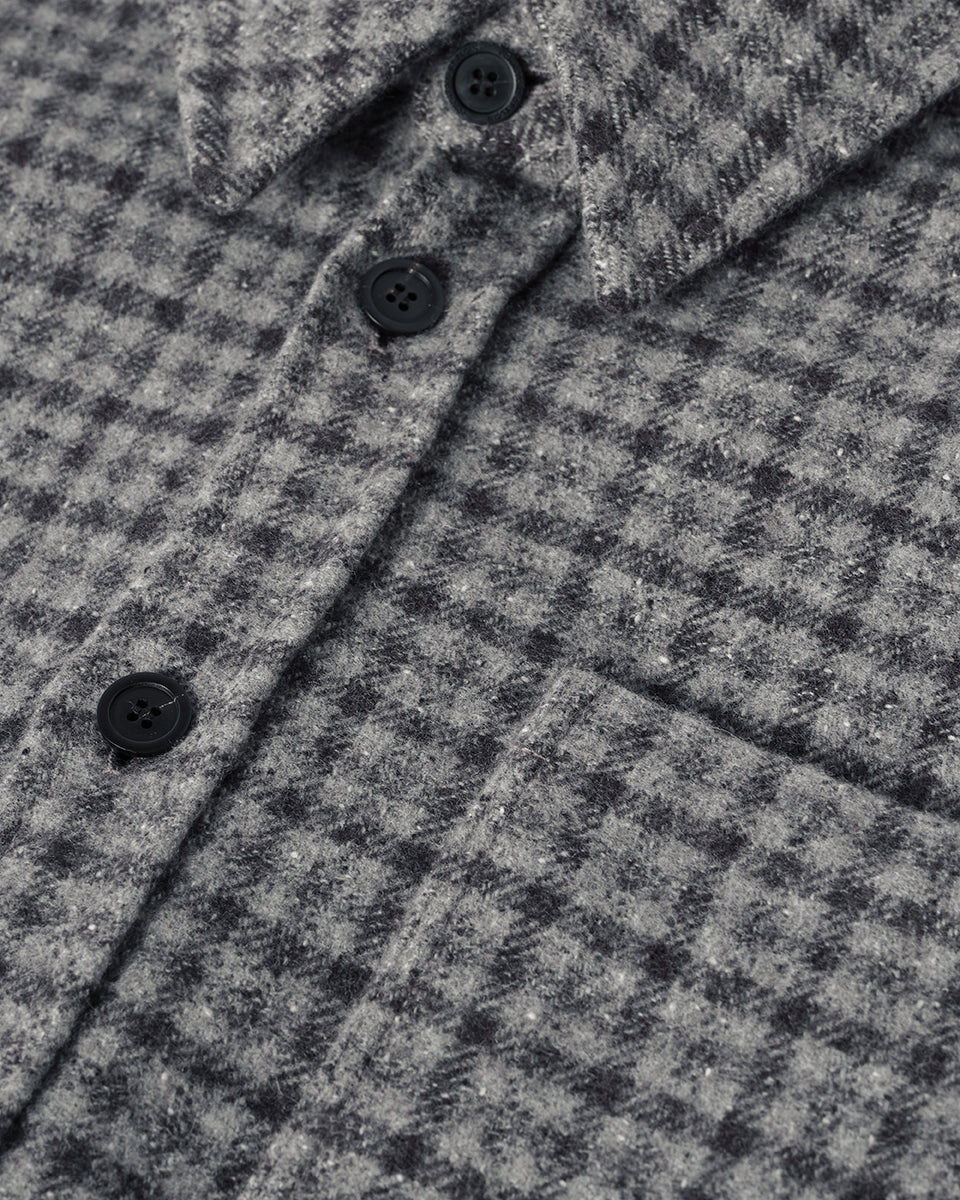 Cashmere Wool Blend Grey Overshirt - 6