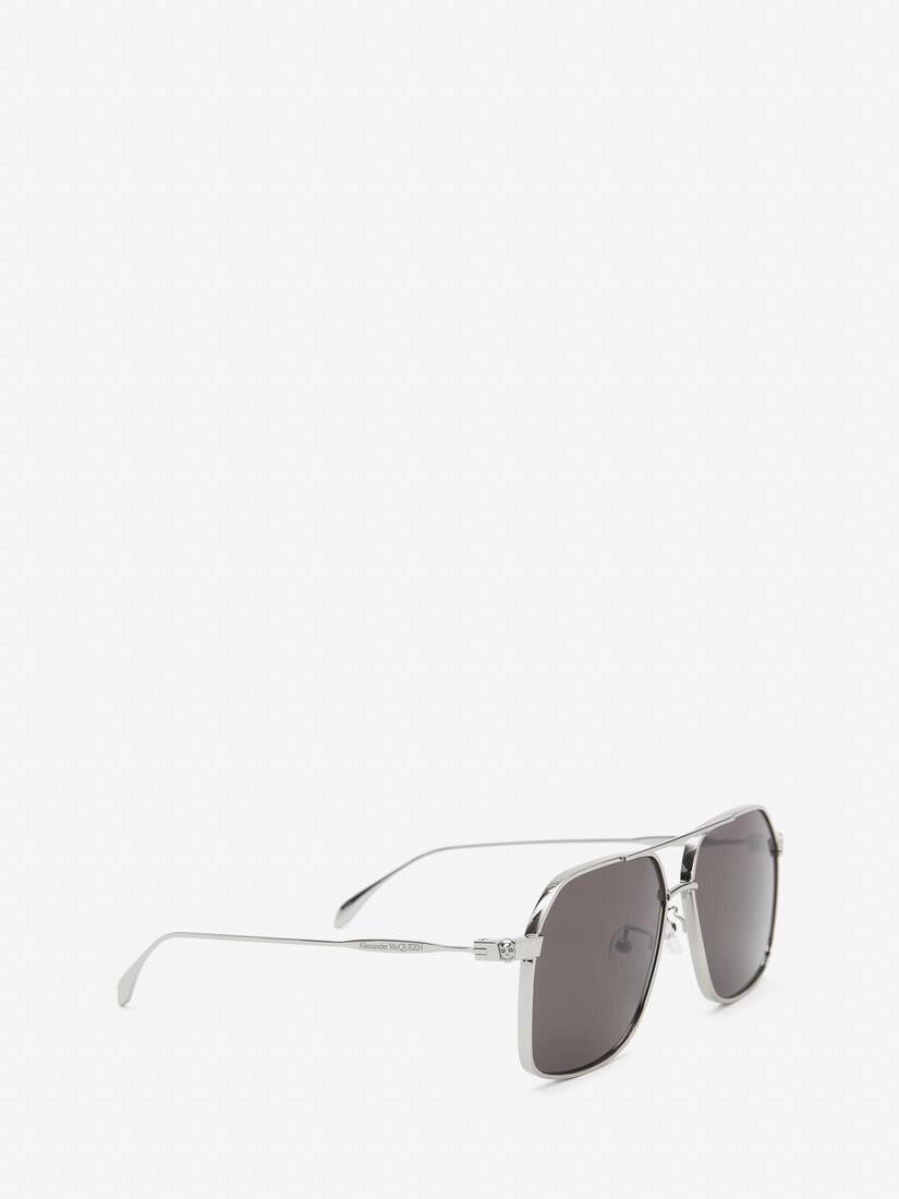 Men's Skull Angle Caravan Sunglasses in Ruthenium - 3