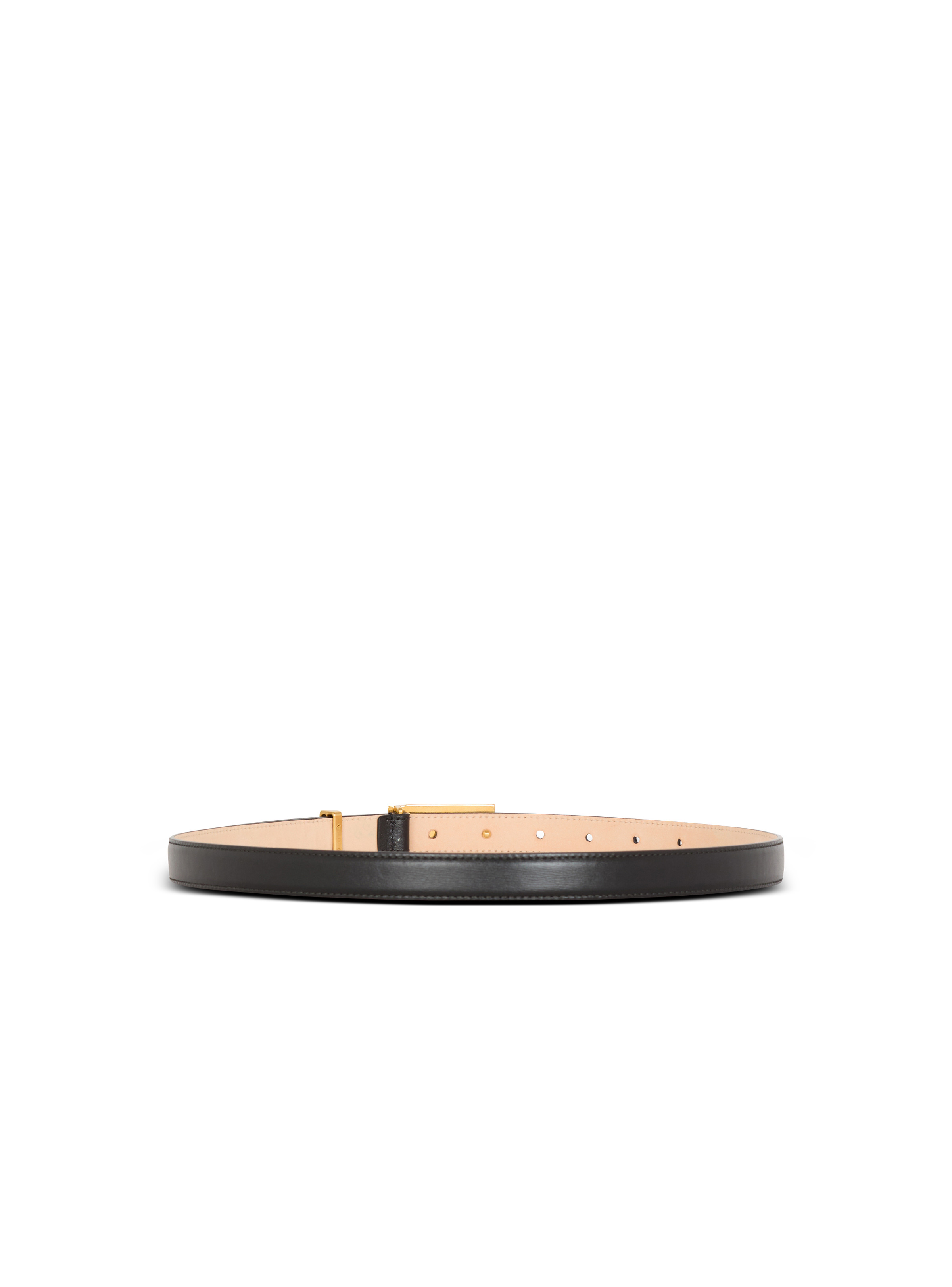 Calfskin belt with Balmain plaque - 3