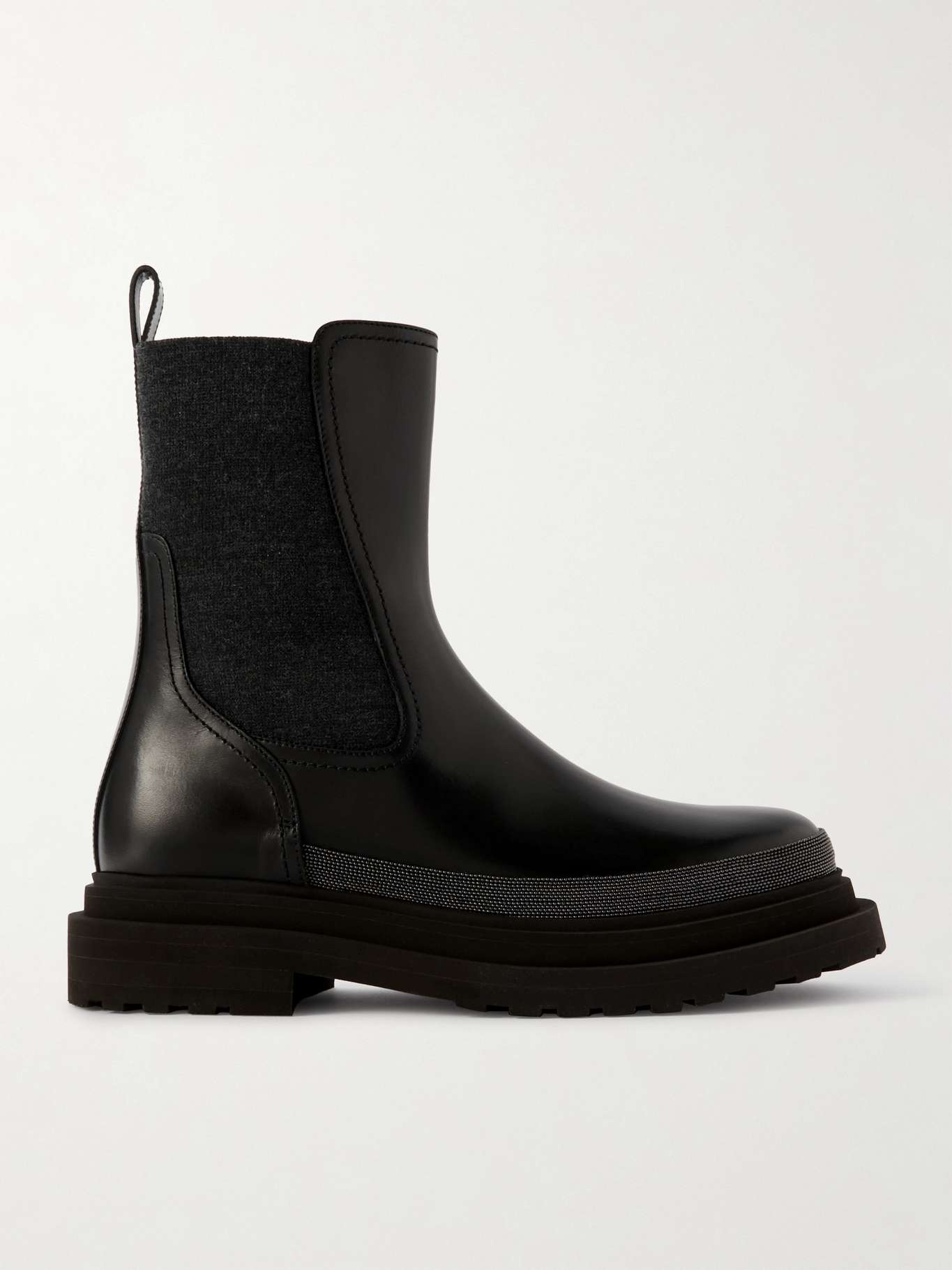 Bead-embellished leather Chelsea boots - 1