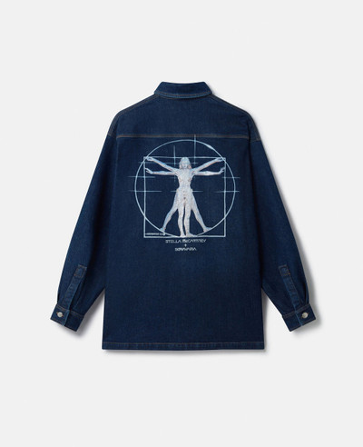 Stella McCartney Stella McCartney + Sorayama Platinum Dream Embroidered Oversized Denim Shirt outlook