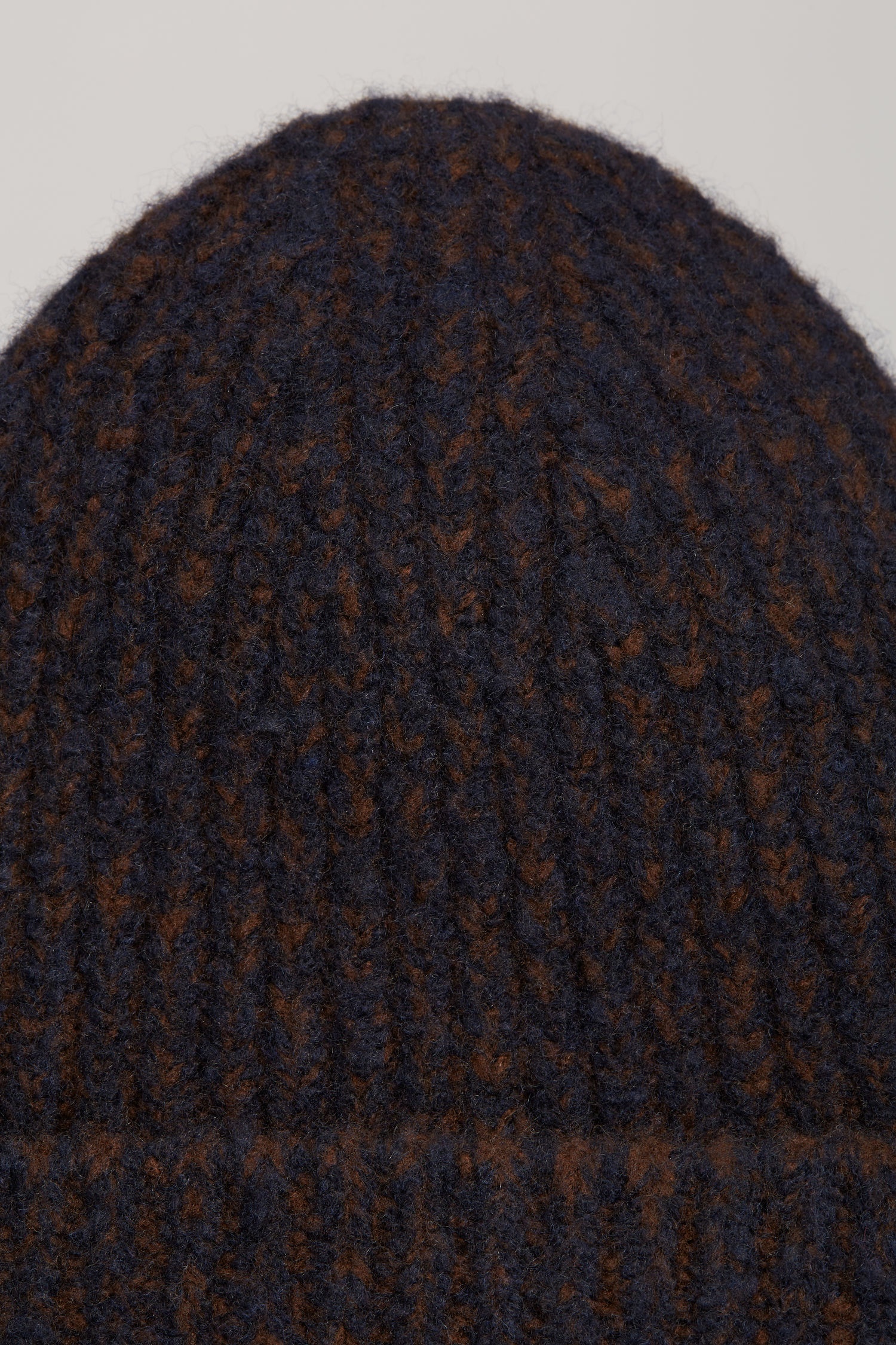 Melange ribbed beanie navy/brown - 4