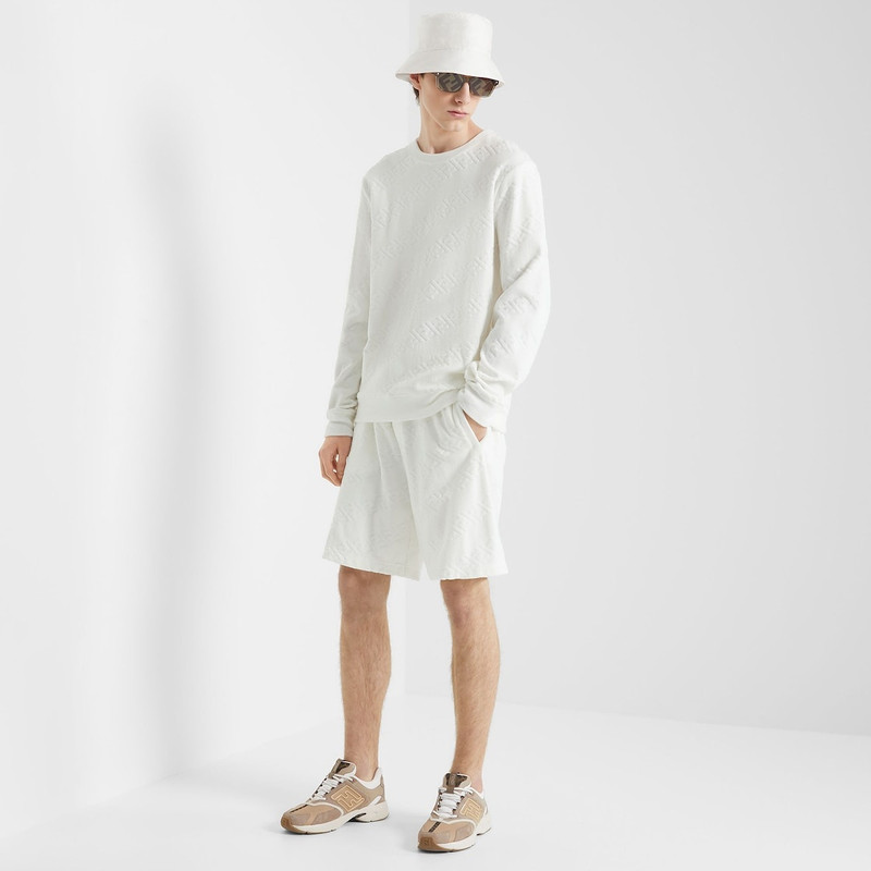 FENDI Beige nubuck leather low-tops outlook