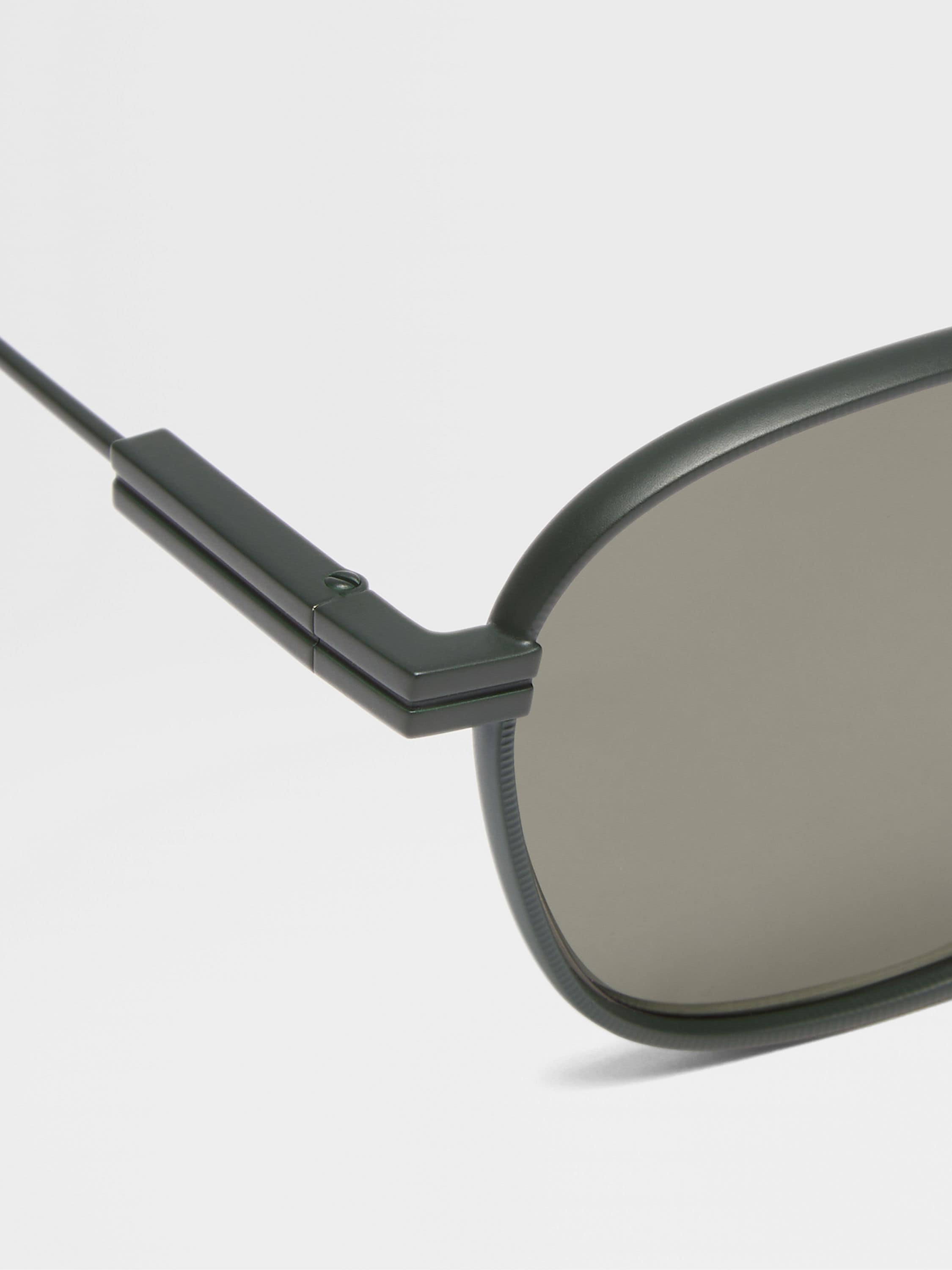 DARK GREEN ORIZZONTE I METAL SUNGLASSES - 2