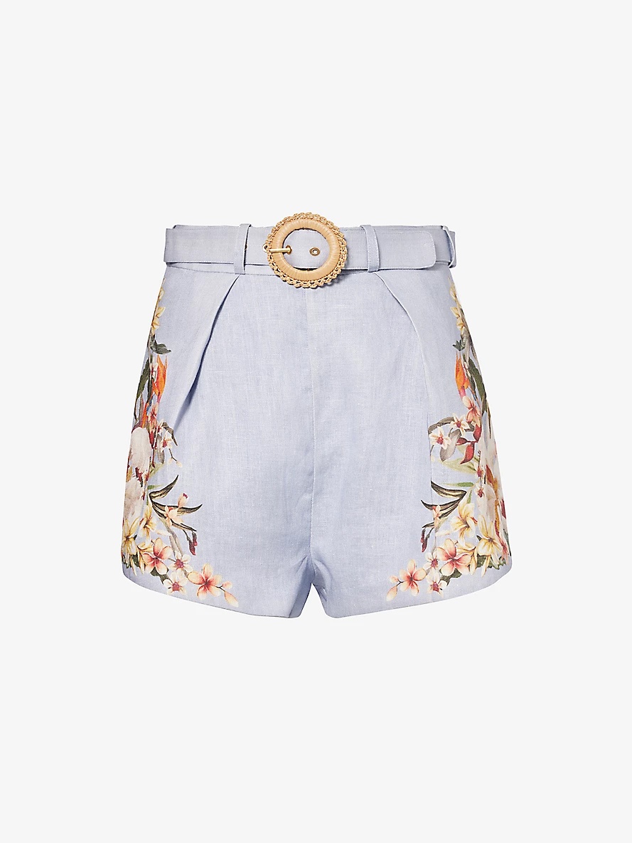 Lexi floral-print linen shorts - 1