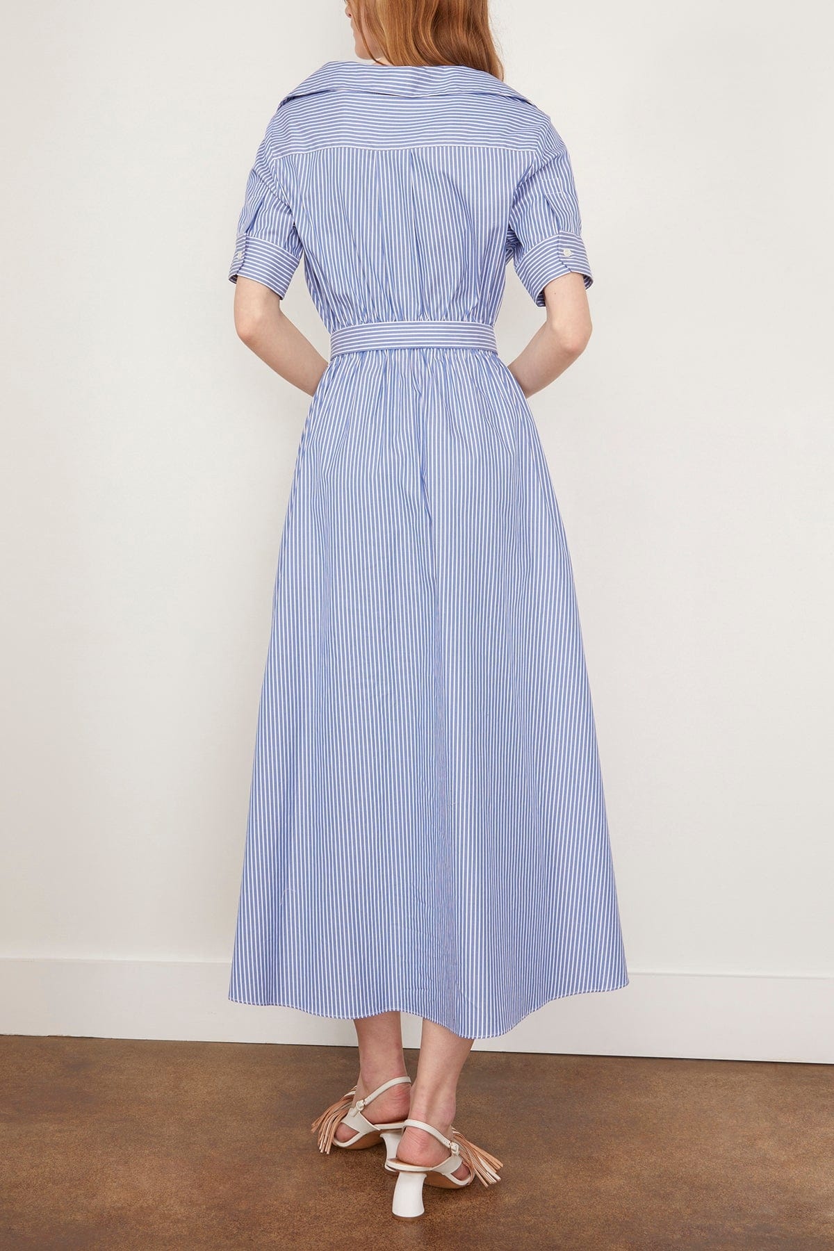 Lydia Dress in Tidal Blue Stripe - 4