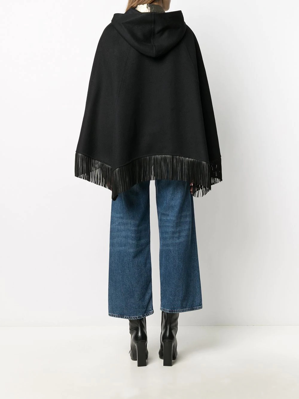 fringed hooded cape - 4