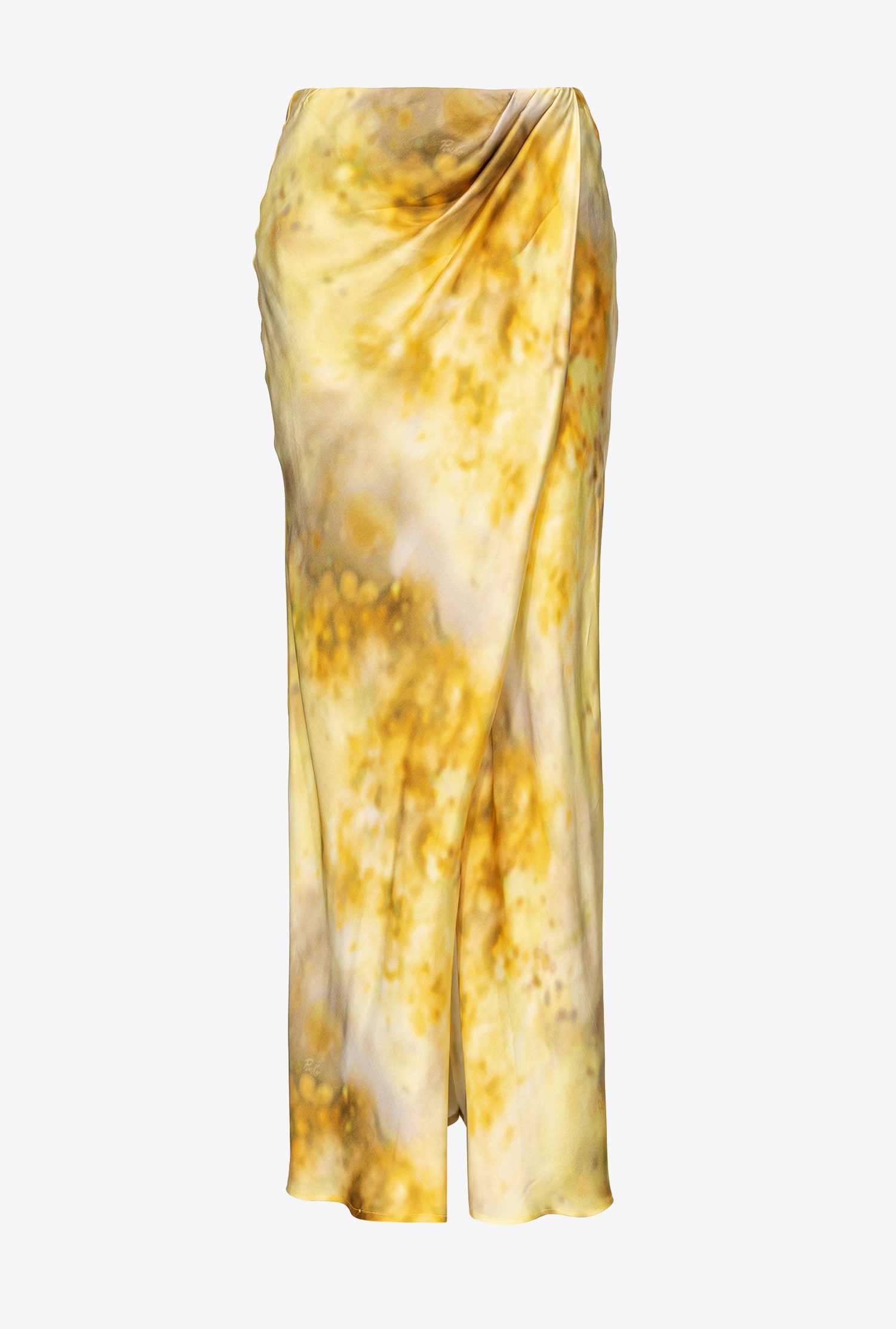 ELEGANT FADED FLORAL SATIN SKIRT - 1