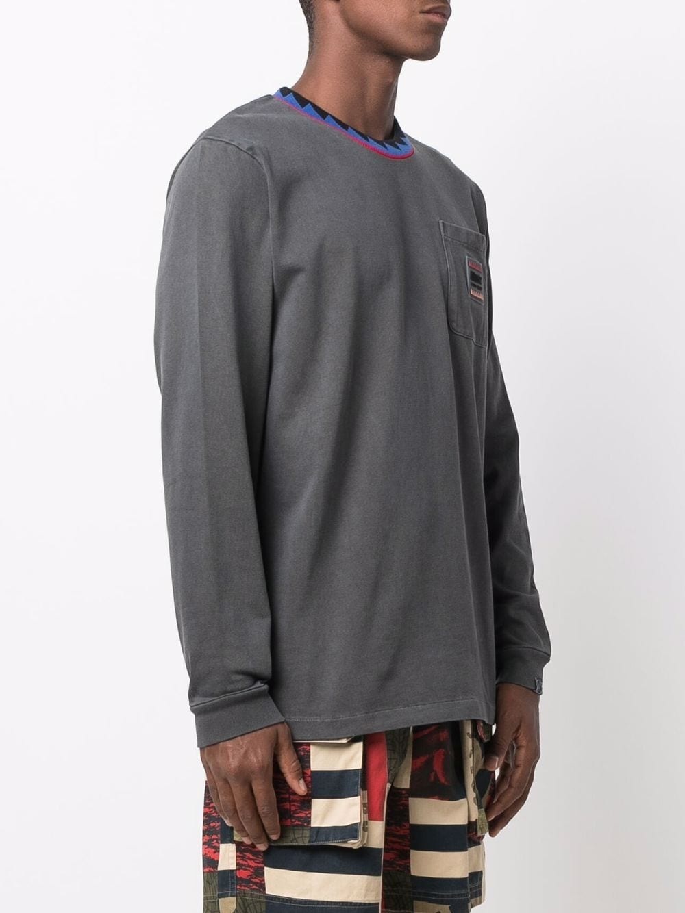 cotton contrasting-collar sweatshirt - 3