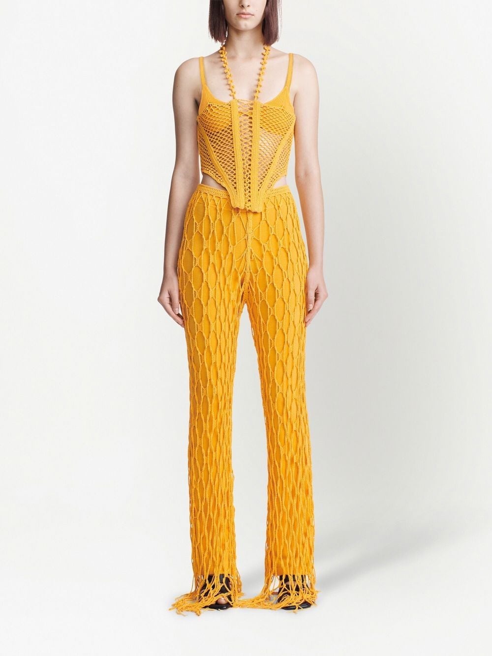 crochet corset-bodice layered top - 2
