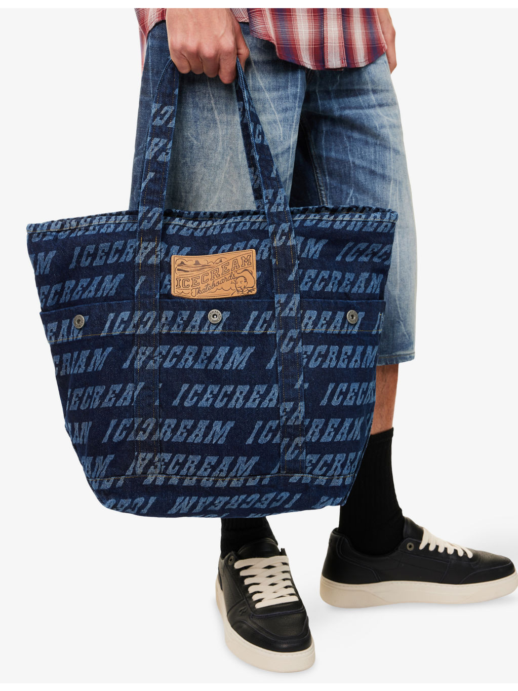 Logo-Print Denim Tote Bag - 2