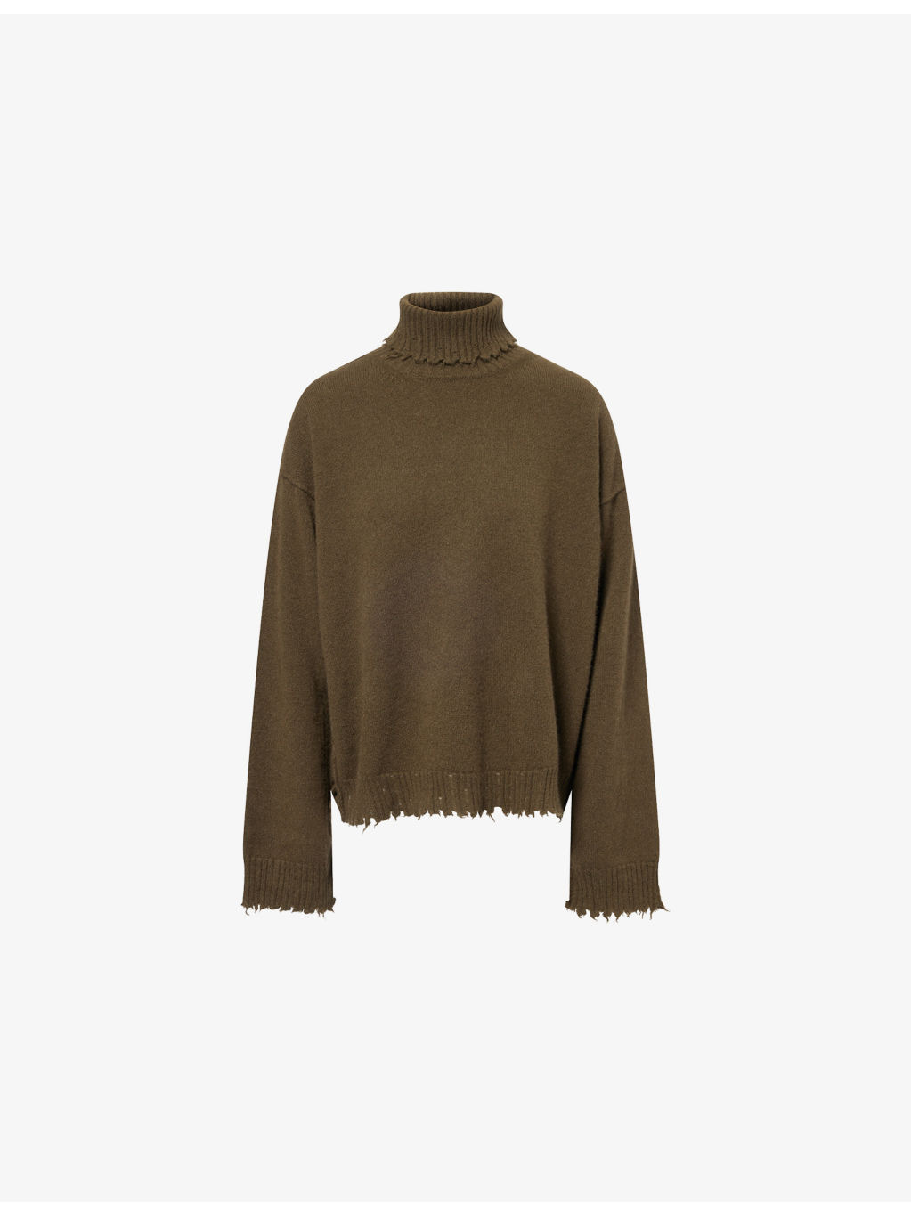Distressed High-Neck Cashmere Jumper - 1