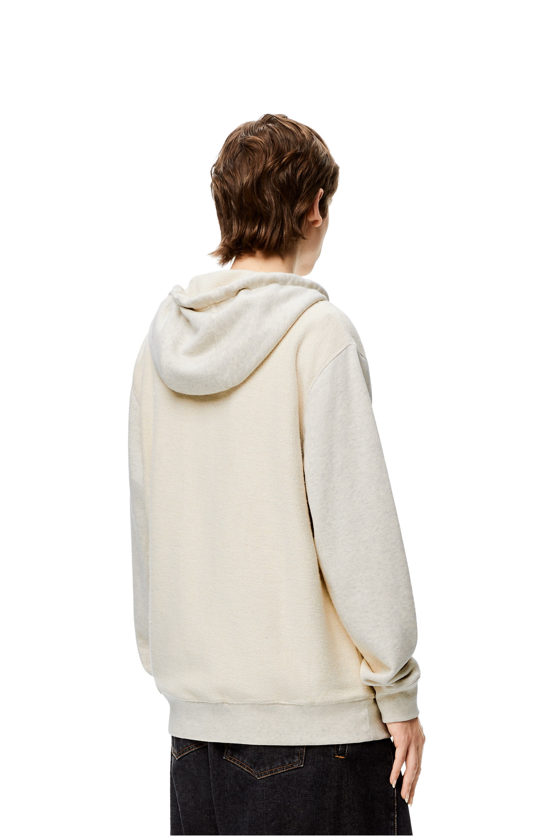 Two tone Anagram zipped hoodie in cotton - 4