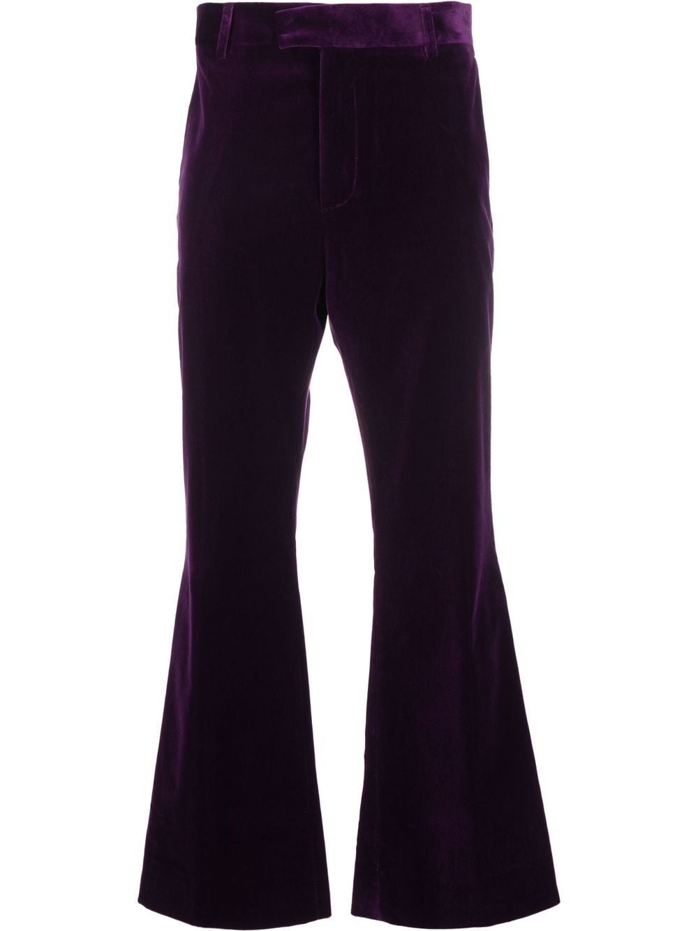 tailored kick-flare velvet trousers - 1