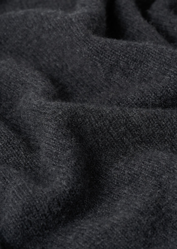 Triangle cashmere scarf dark grey mélange - 5