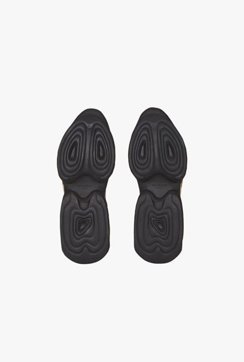 Black and gold leather and neoprene B-Bold low-top sneakers 5