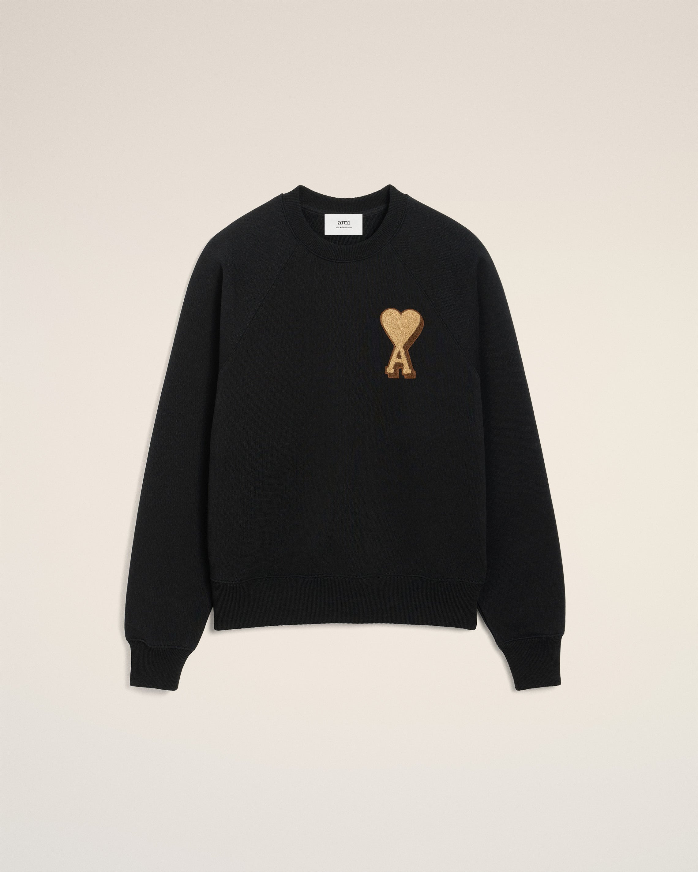 BLACK COTTON AMI DE COEUR SWEATSHIRT - 1