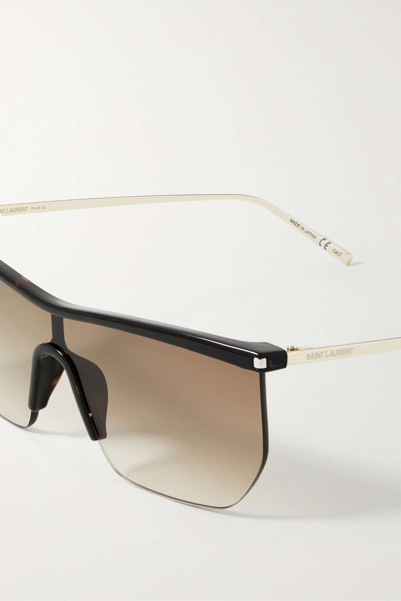 D-frame tortoiseshell acetate and gold-tone sunglasses - 4