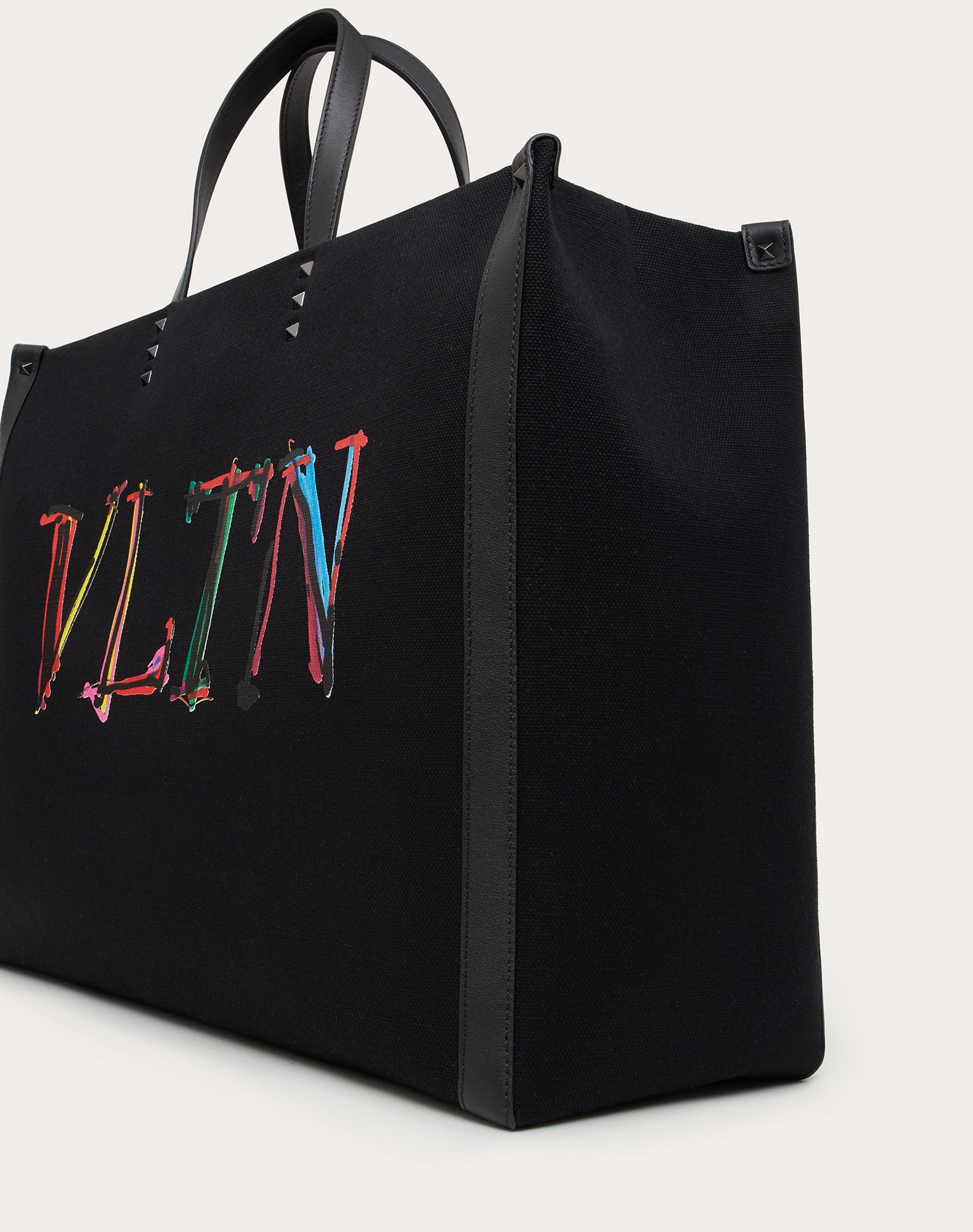 Large VLTN Graph Canvas Tote Bag - 5