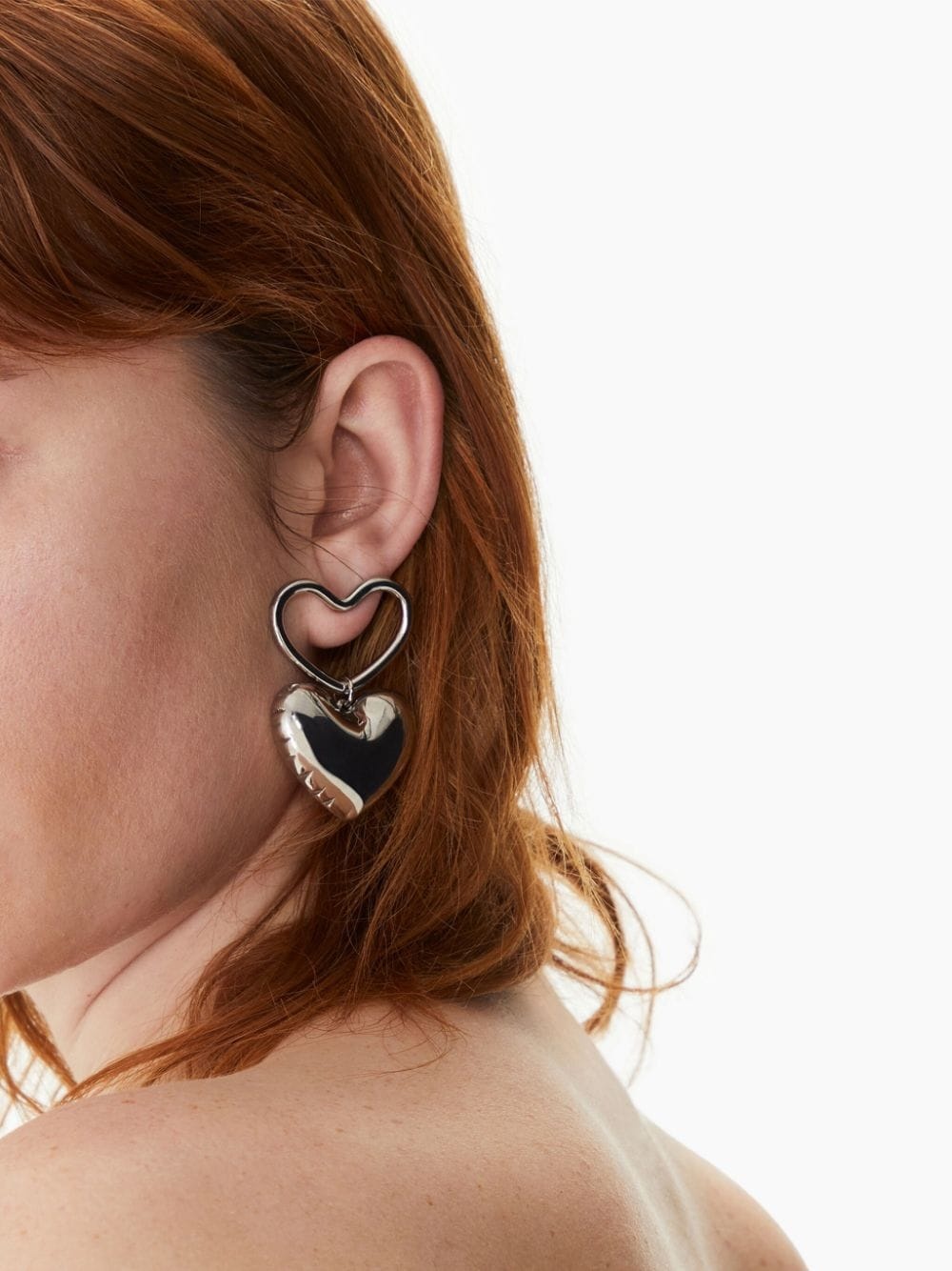 Blow Up heart-charm earrings - 2