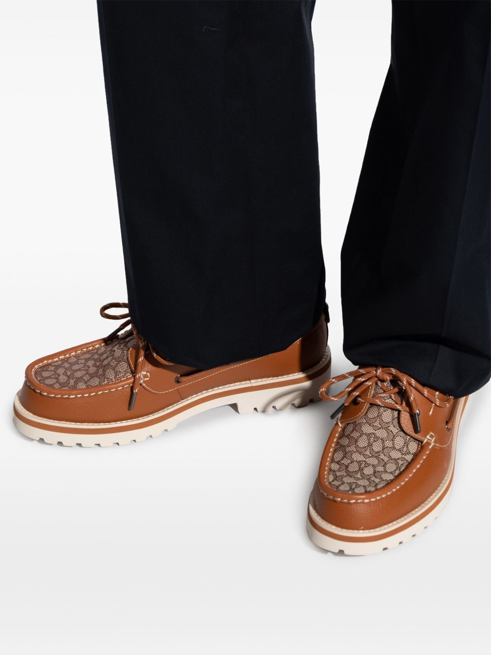 Benson panelled boat shoes - 5