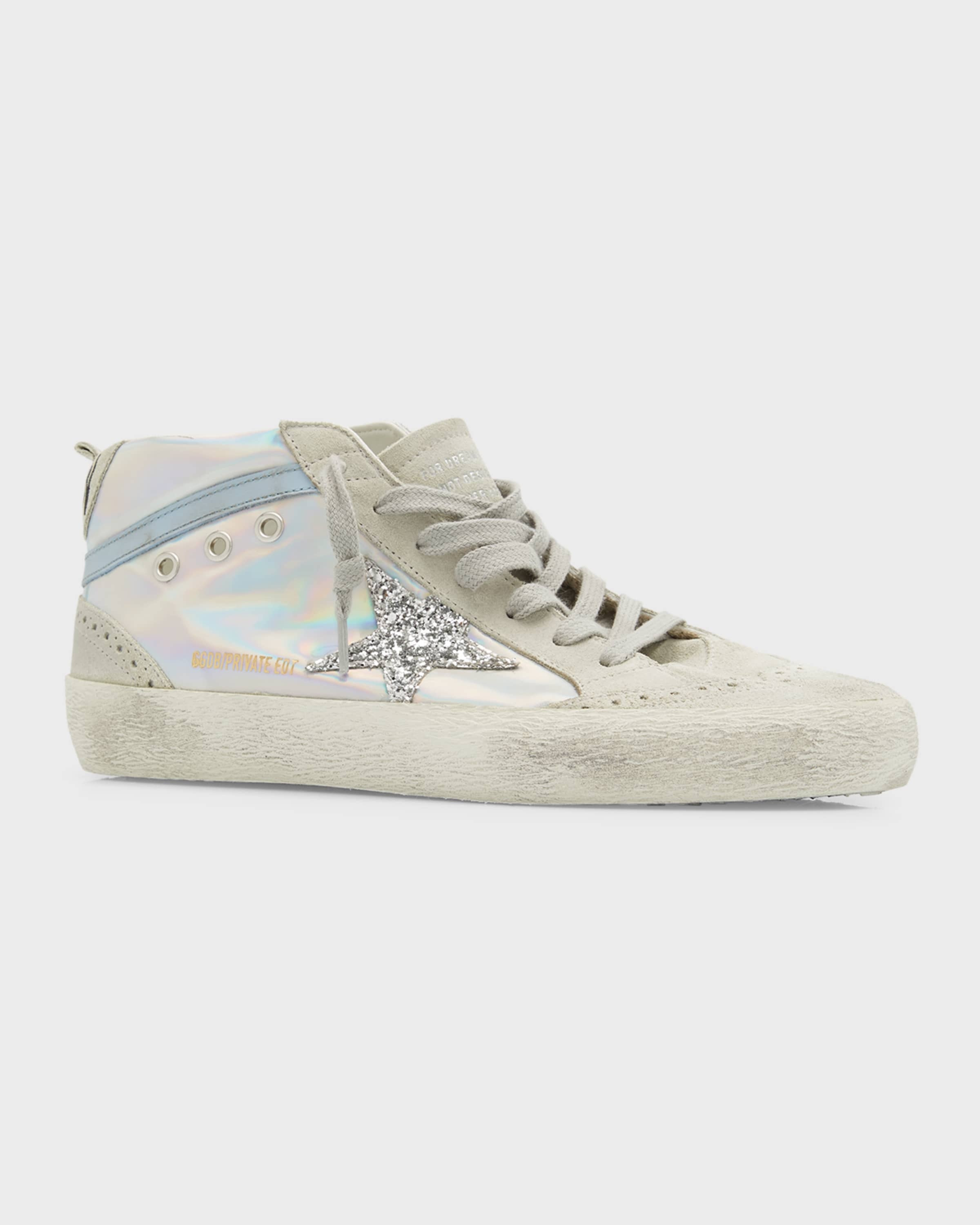 Mid Star Iridescent Glitter Wing-Tip Sneakers - 3