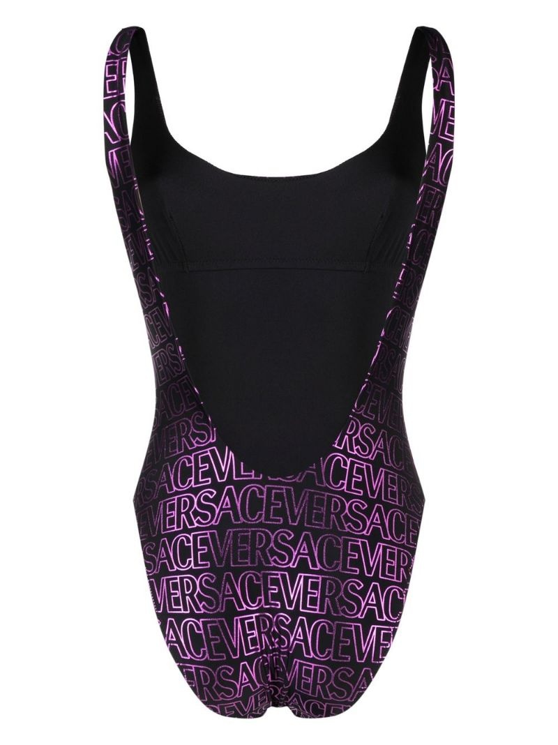 all-over logo-print swimsuit - 2