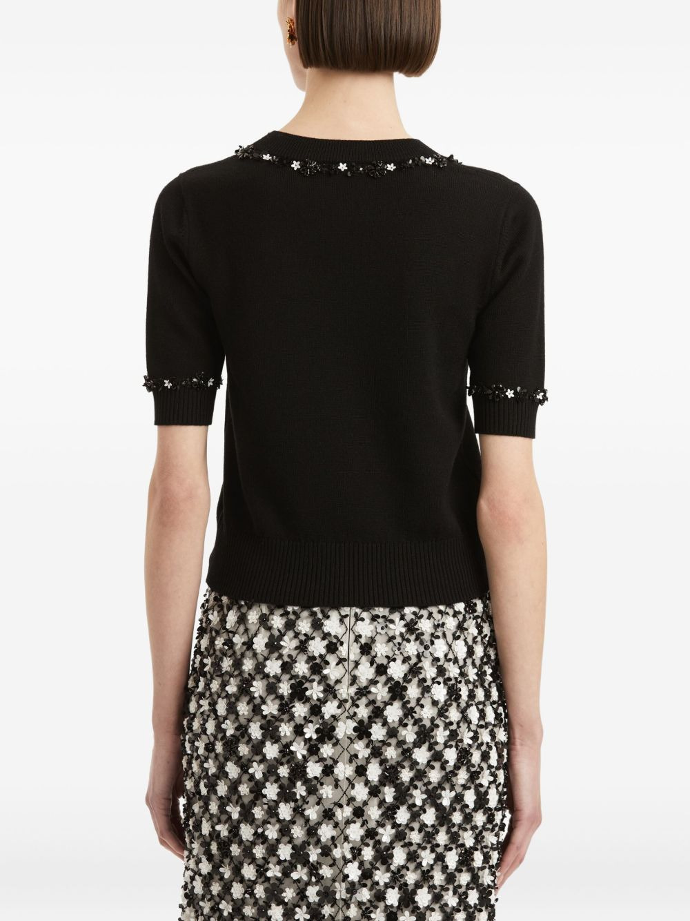 sequin-embellished wool T-shirt - 5