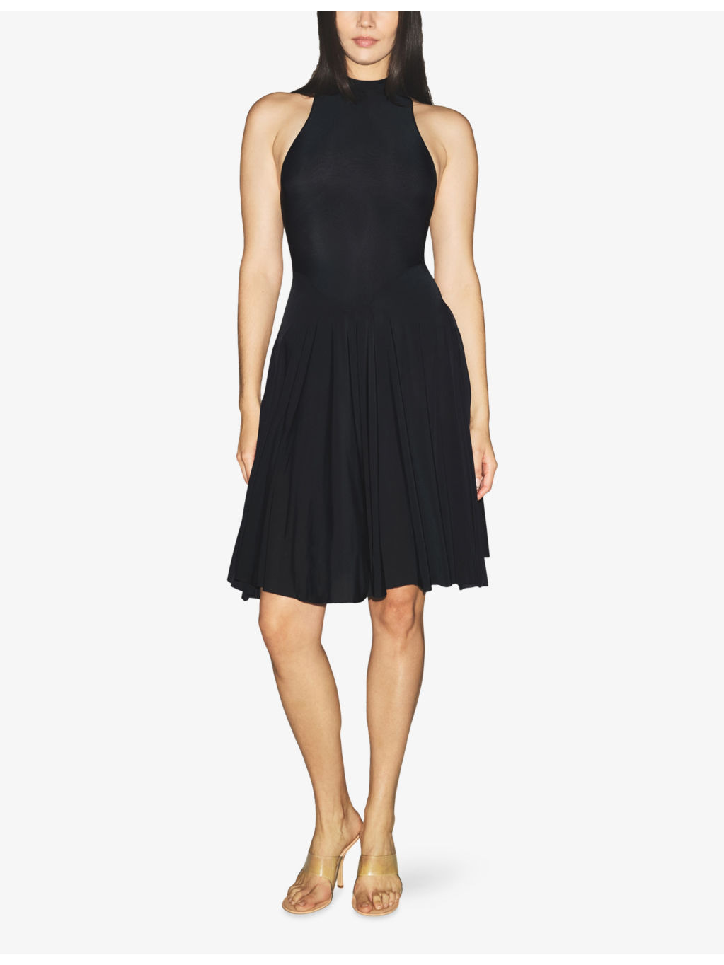 Milky Sheer High-Neck Jersey Midi Dress - 2
