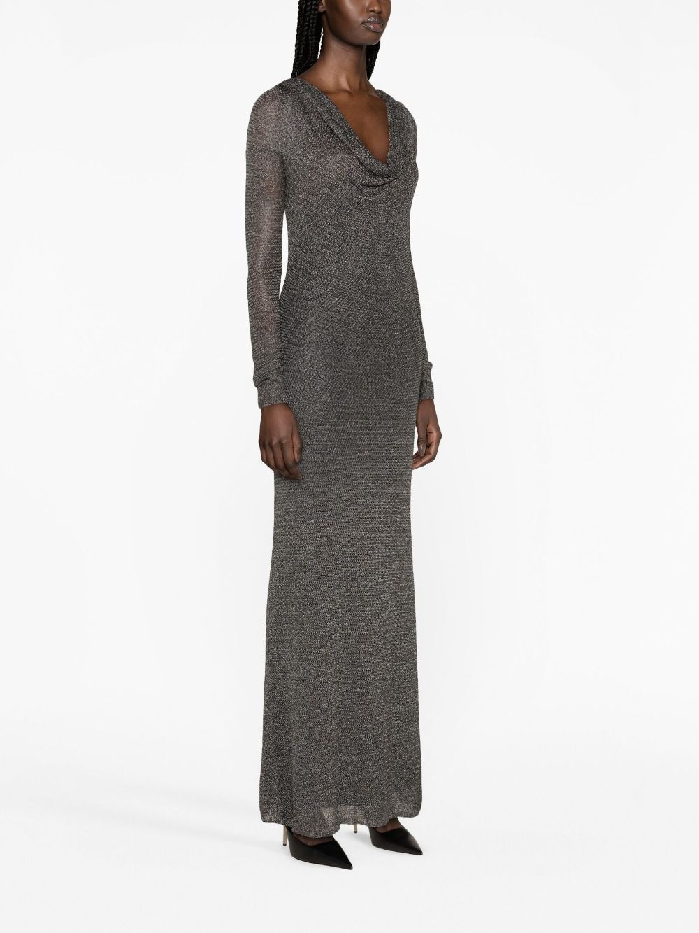 cowl-neck maxi dress - 3
