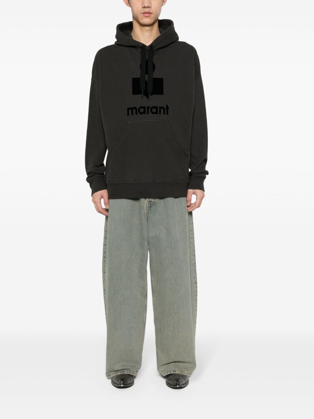 Miley flocked-logo hoodie - 2