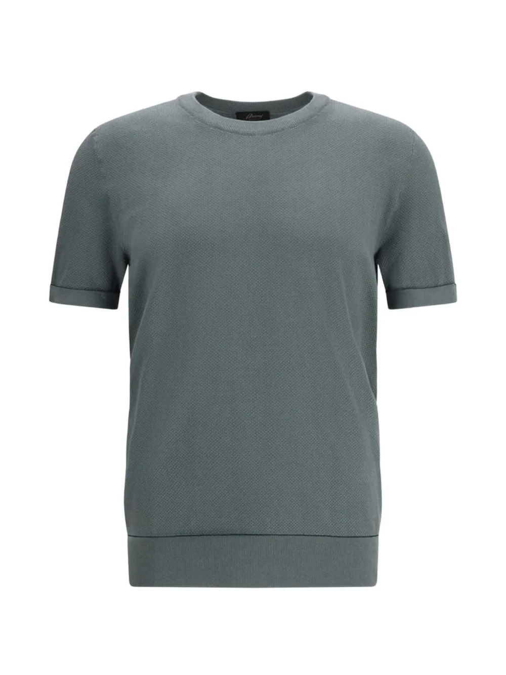 Brioni Men Piquet Cotton T-Shirt - 1