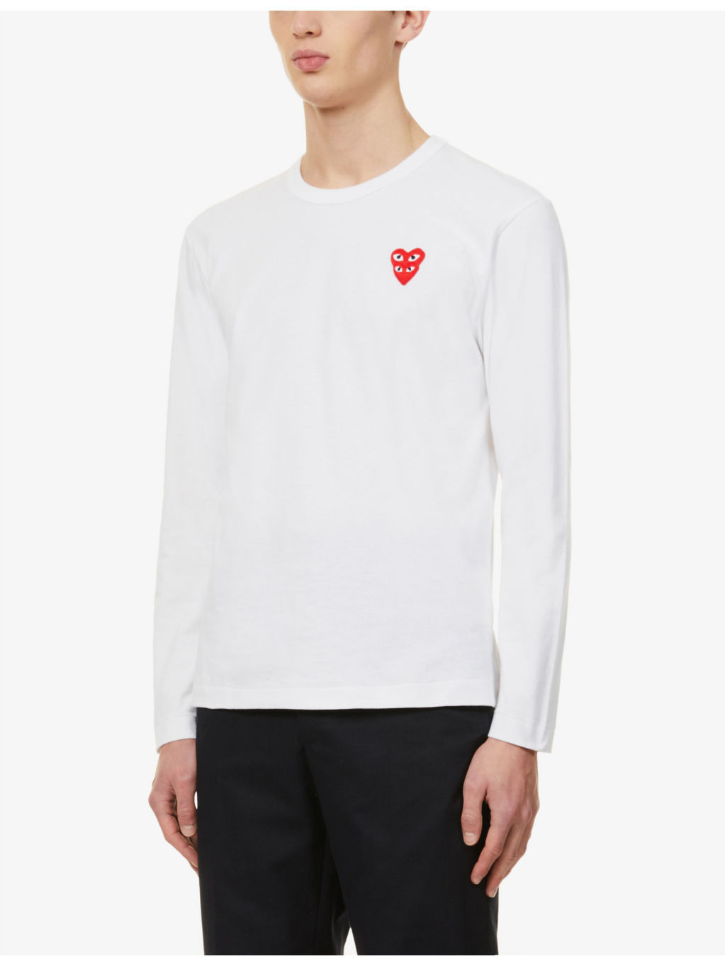 Overlap heart-print cotton-jersey top - 3